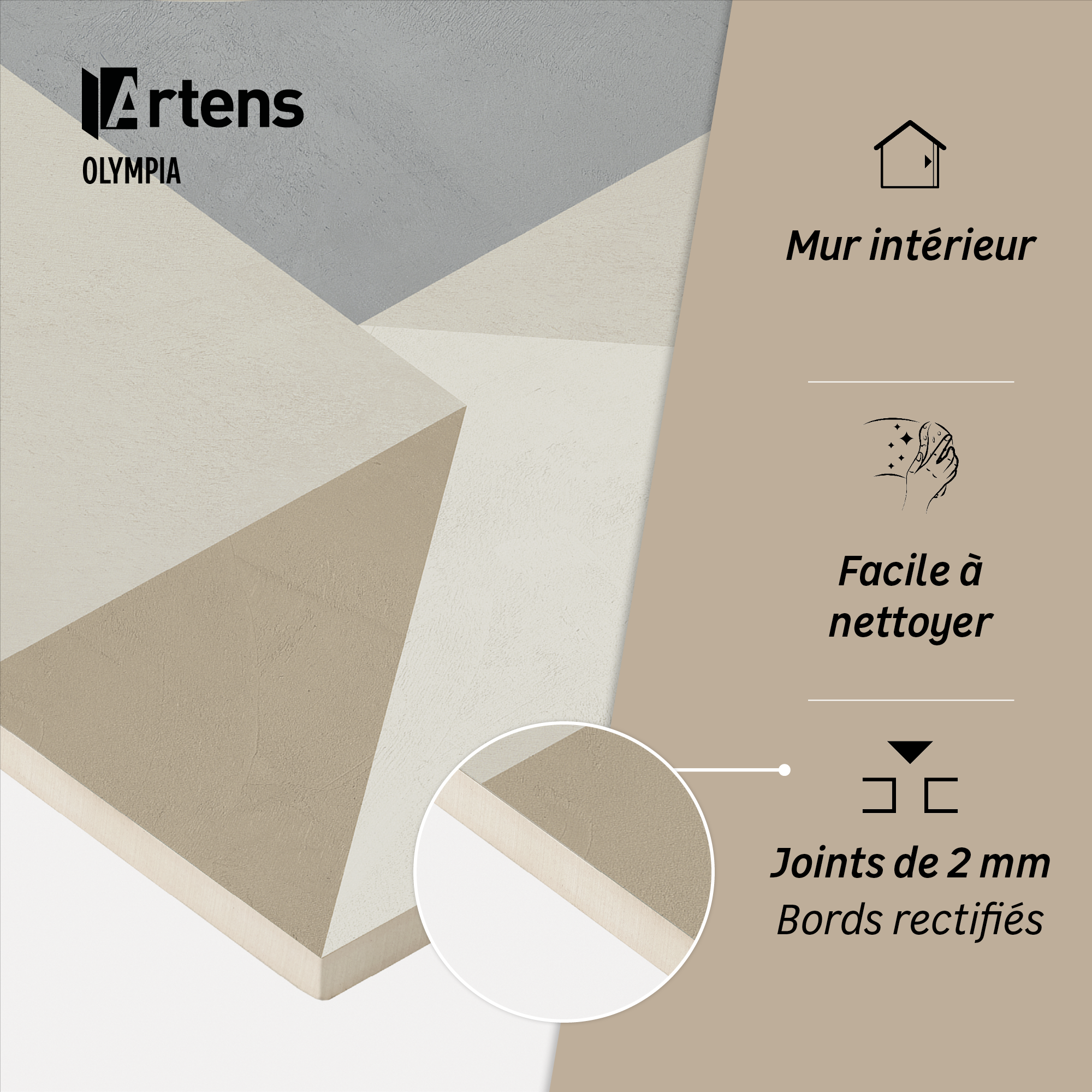 Carrelage mur intérieur effet béton multicouleur Olympia l.33.3 x L.90 cm ARTENS - 5