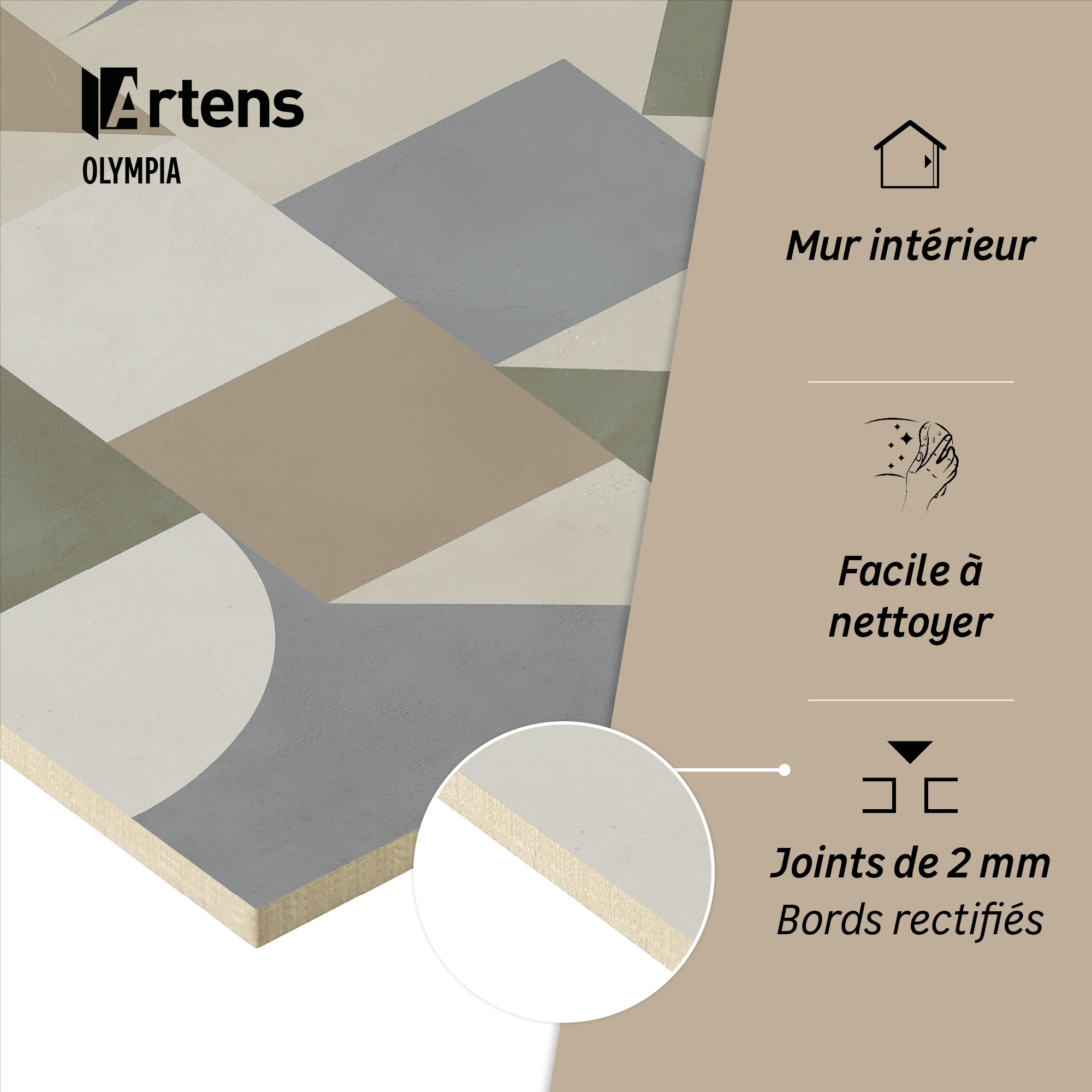 Carrelage sol/mur intérieur effet béton patte Olympia l.59.5 x L.120.0 cm ARTENS - 6