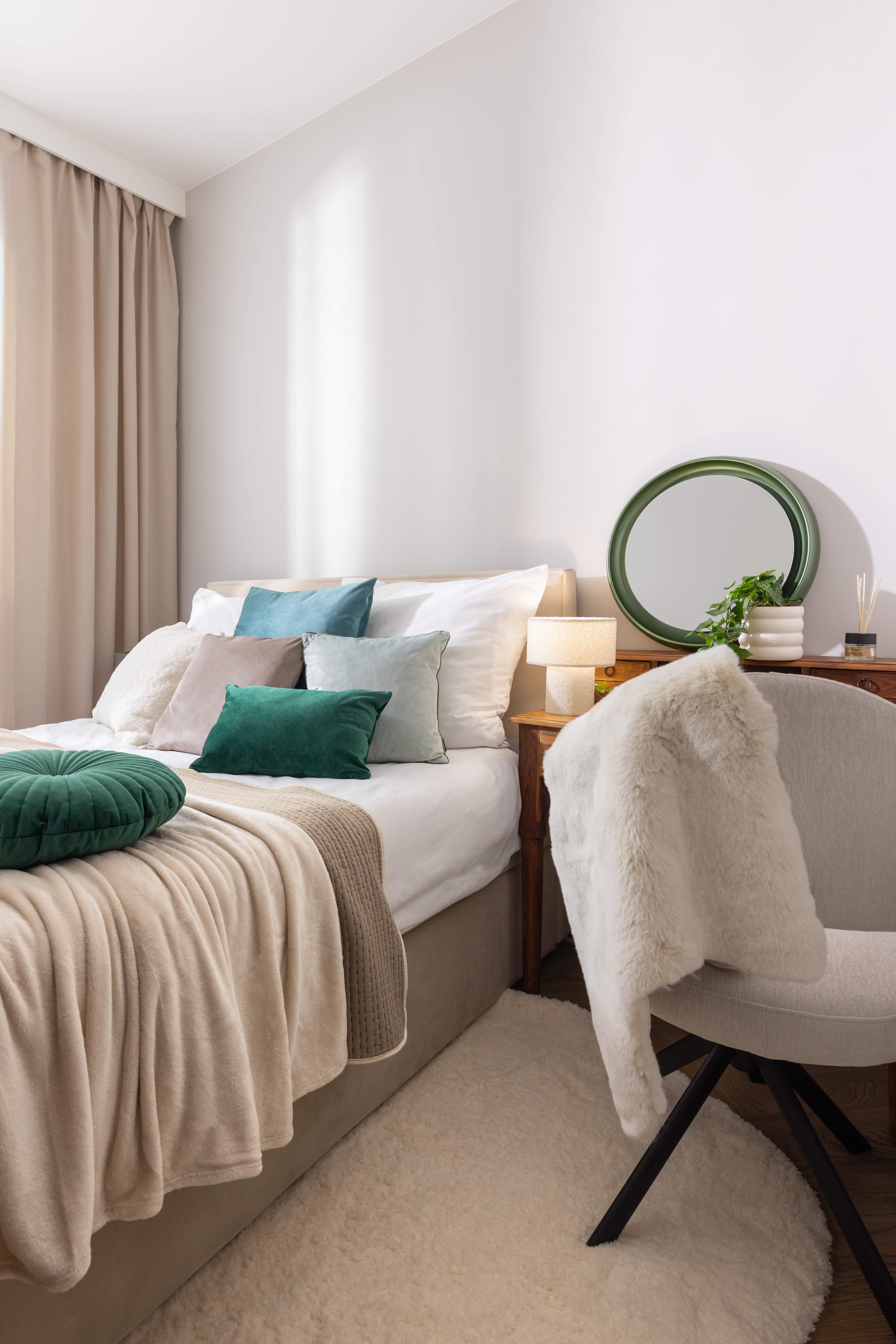 Poduszka okrągła 40x40 cm Tony Exotic Glamour zielona Inspire - 3