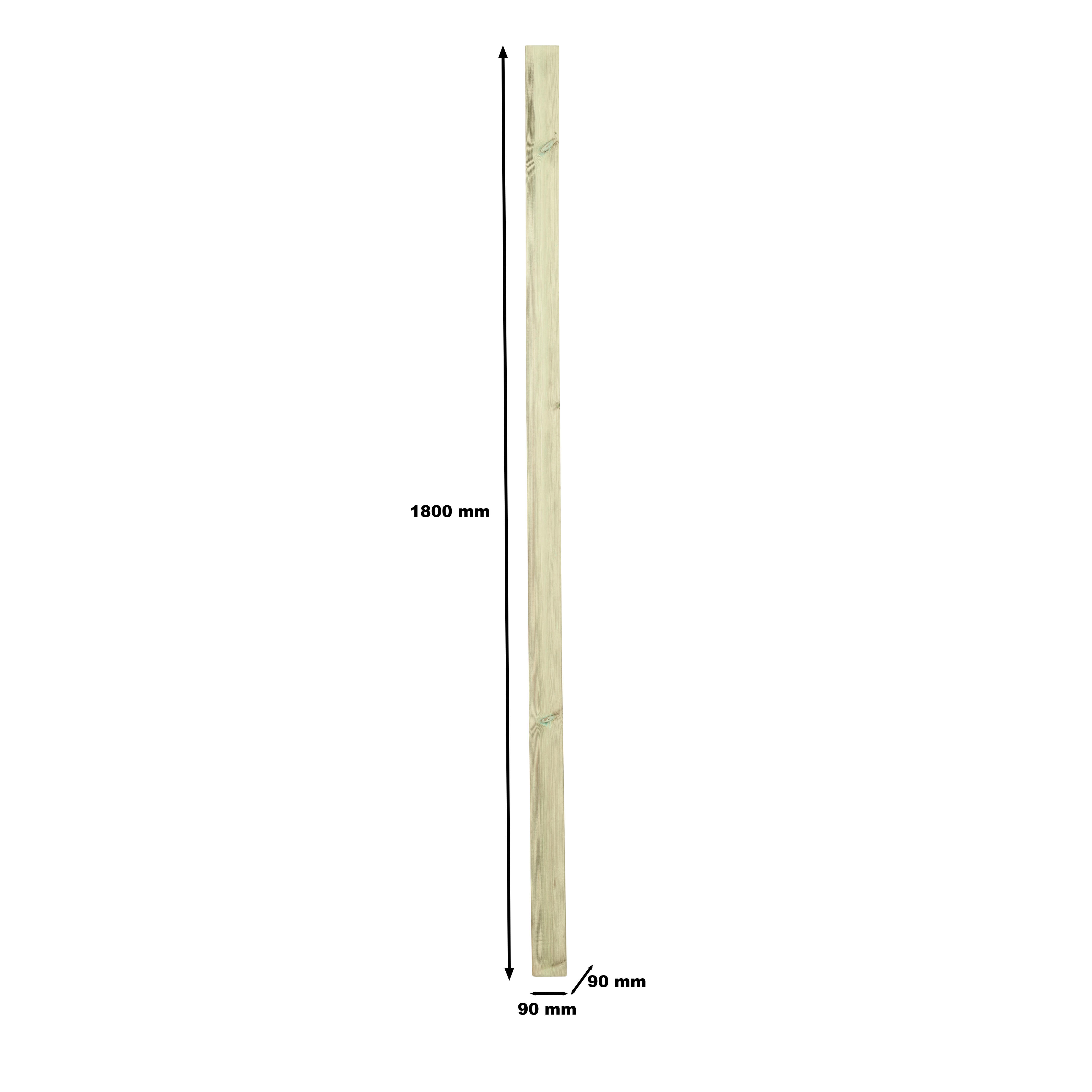 Poteau bois carré Luna beige, l.9 x P.9 H.180 cm - 4