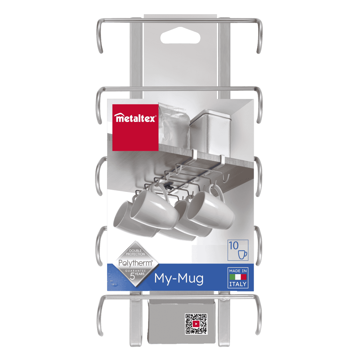 Porta-chávenas suspenso 6X14X28 cm cromado - 5