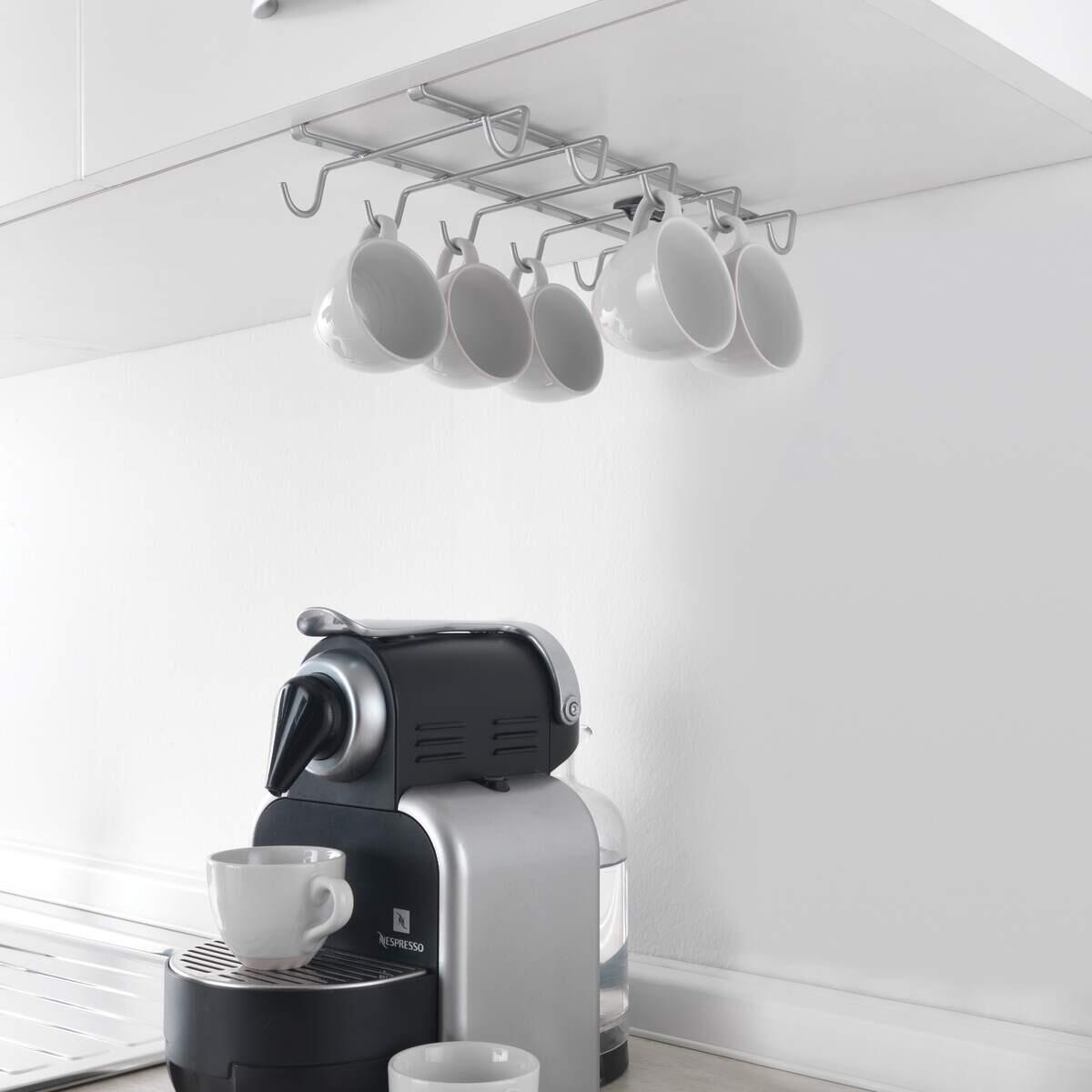 Porta-chávenas suspenso 6X14X28 cm cromado - 2