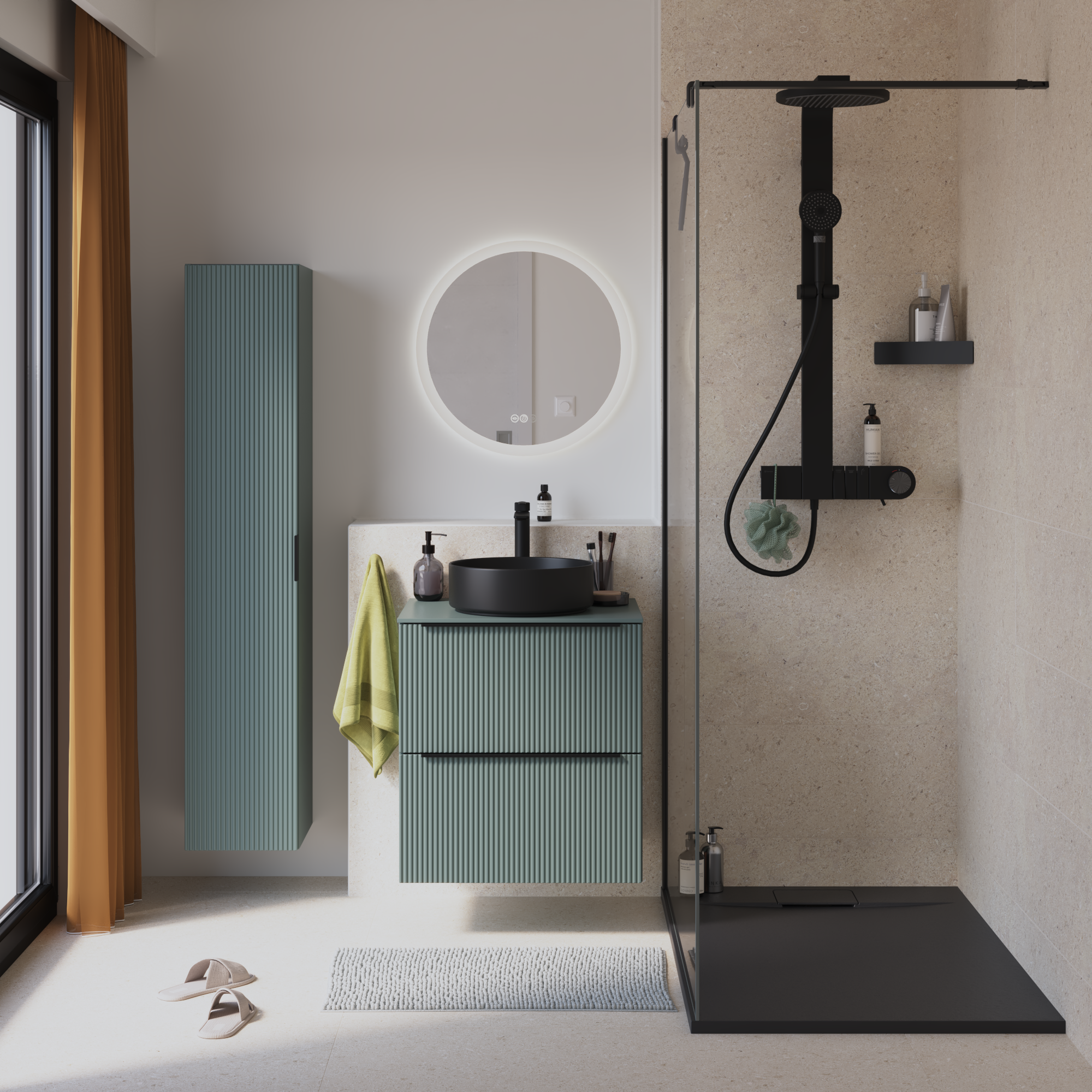 Base de duche 120x80 cm preto mate Sensea Neo - 3