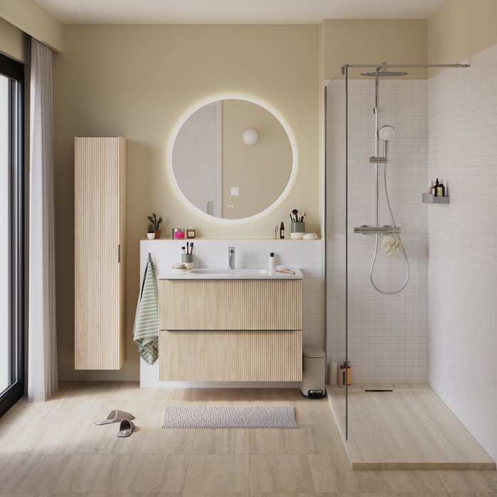 Salle de bains NEO, receveur de douche Neo, meuble de salle de bains Neo, ambiance Neo