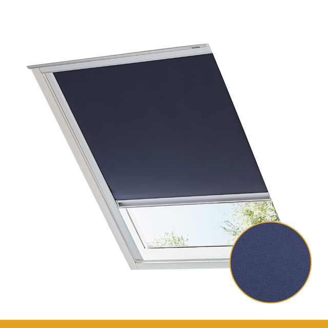 Store fenêtre de toit ISOXA occultant bleu Compatible SK06, cadre gris