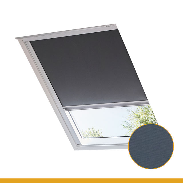 Store fenêtre de toit ISOXA occultant gris Compatible MK04, cadre gris