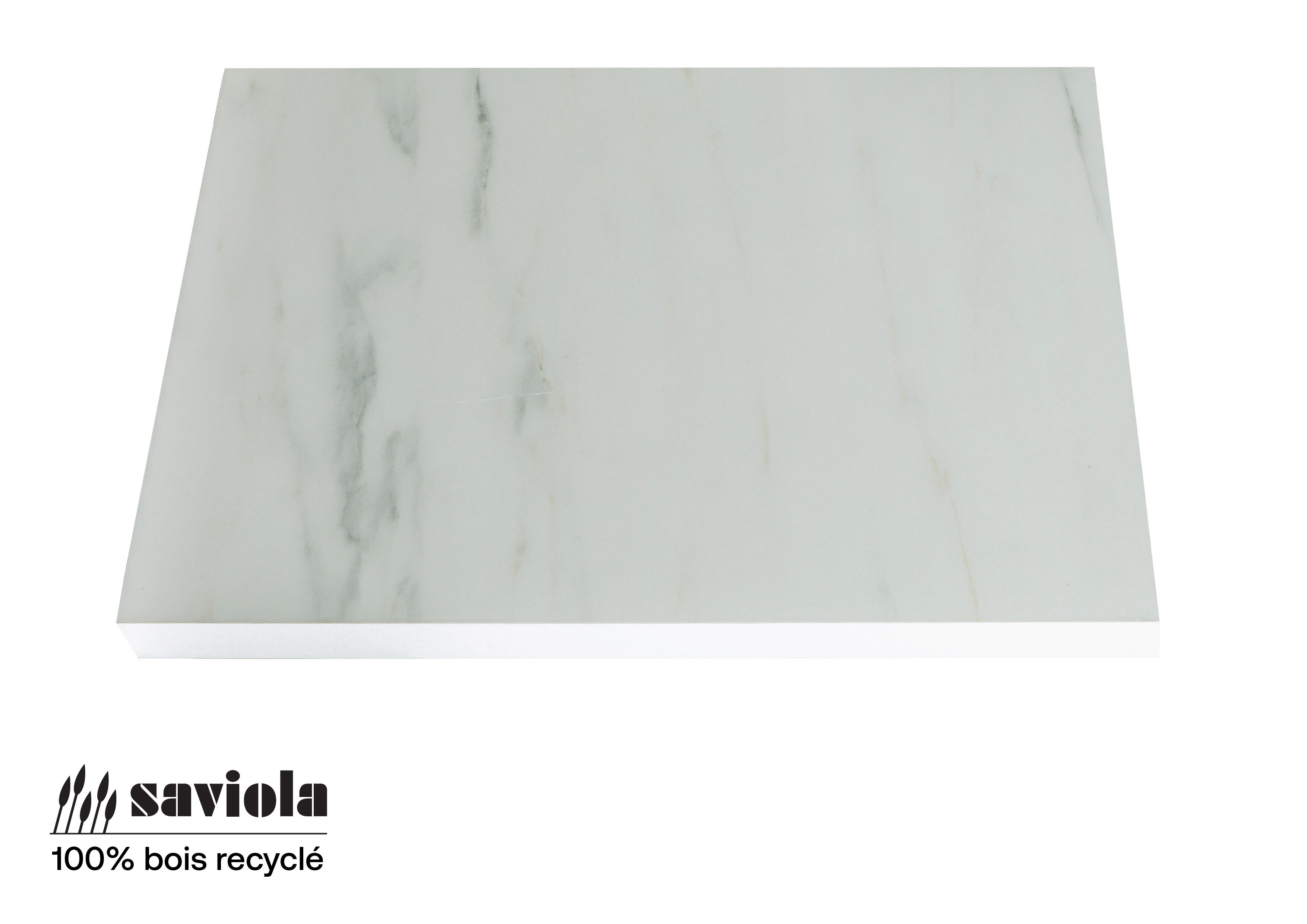 Plan de travail stratifié hydrofuge CLASSIC Marbre blanc L.246xP.63.5xEp.2.8cm - 2