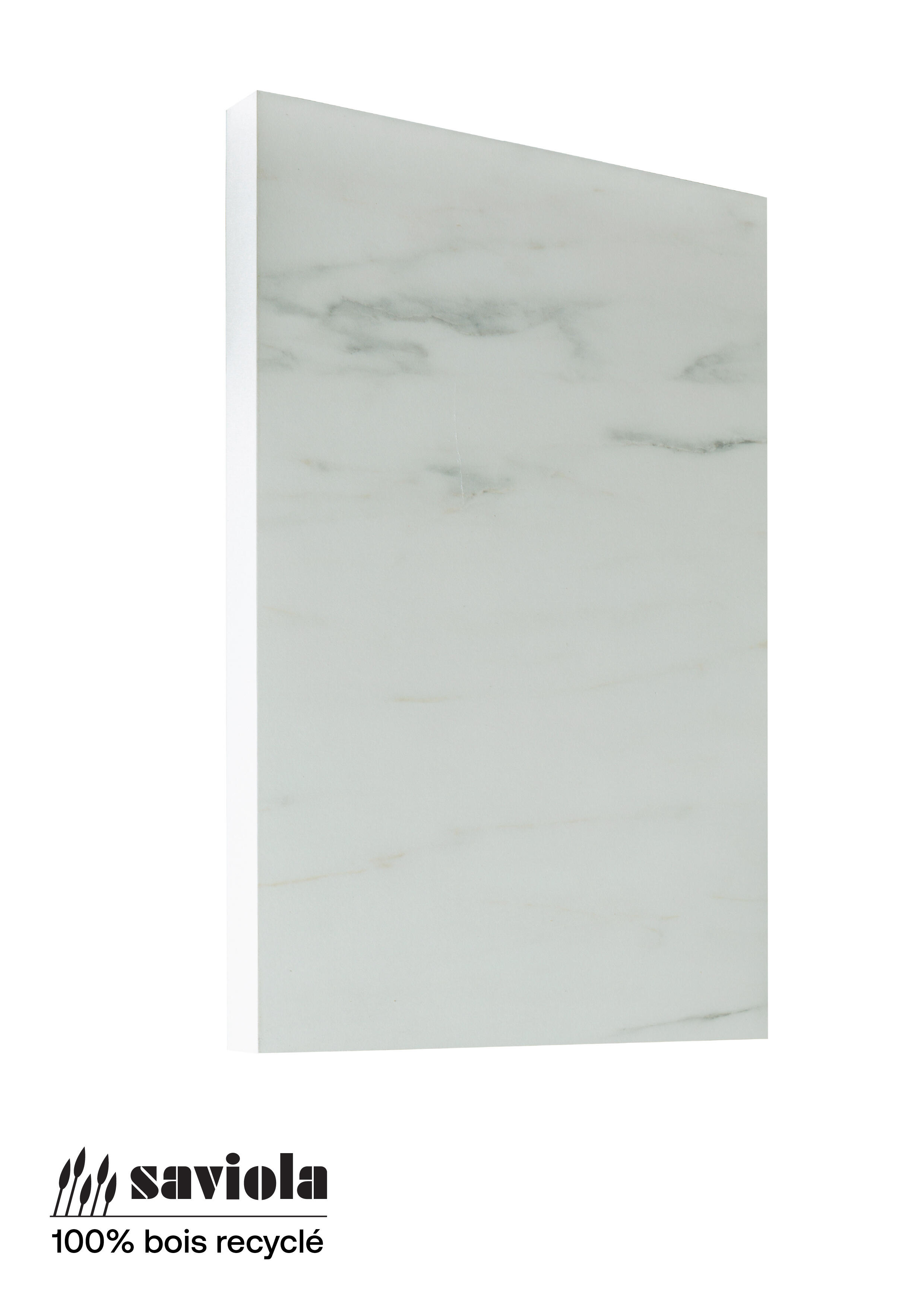 Plan de travail stratifié hydrofuge CLASSIC Marbre blanc L.246xP.63.5xEp.2.8cm - 4