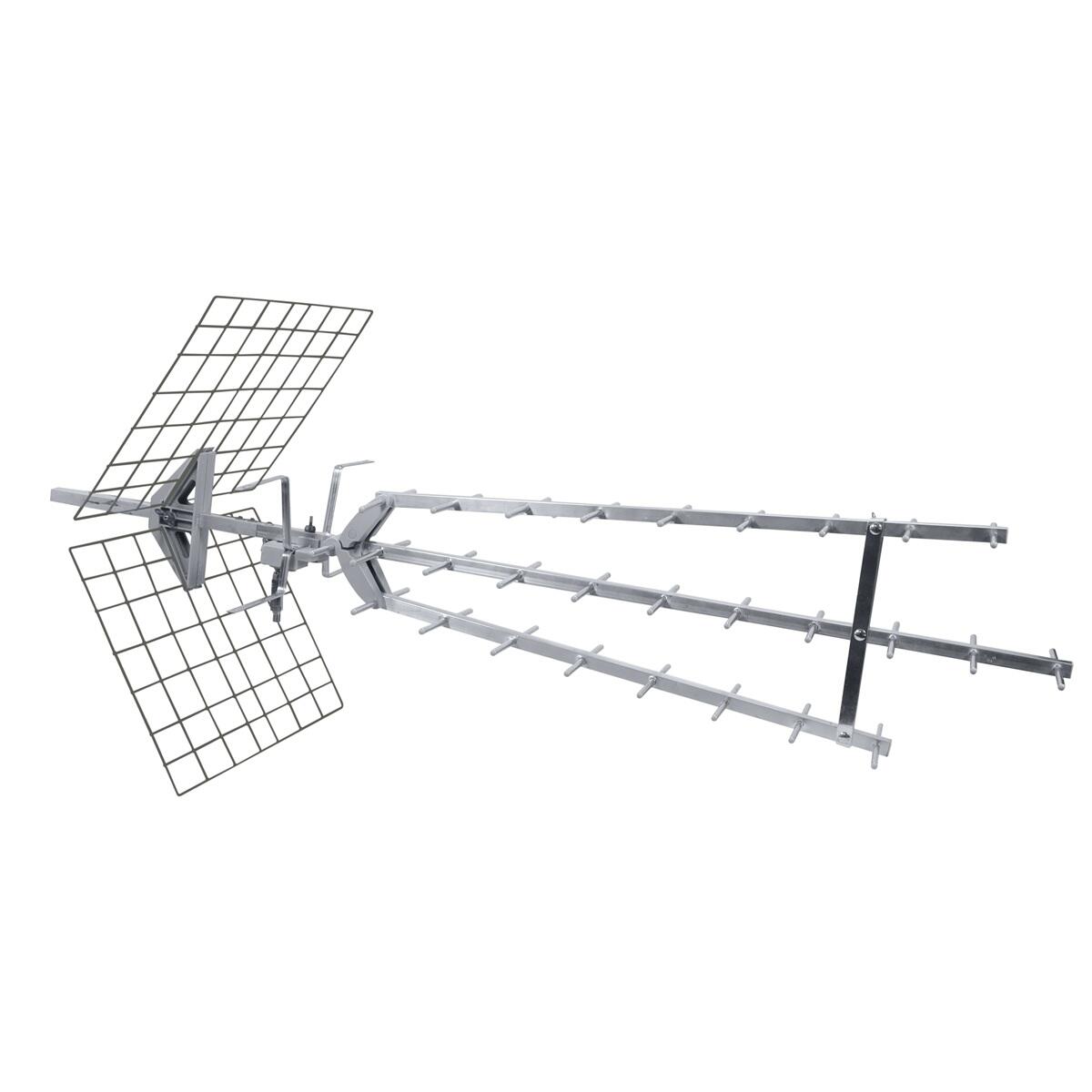 Antenne Extérieure Trinappe 57dB UHF 4K HD Metronic + Ampli TNT - Neuf