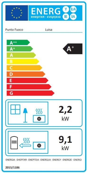 Salamandra a pellets hidro LUÍSA HYDRO PRETO 12KW - 2