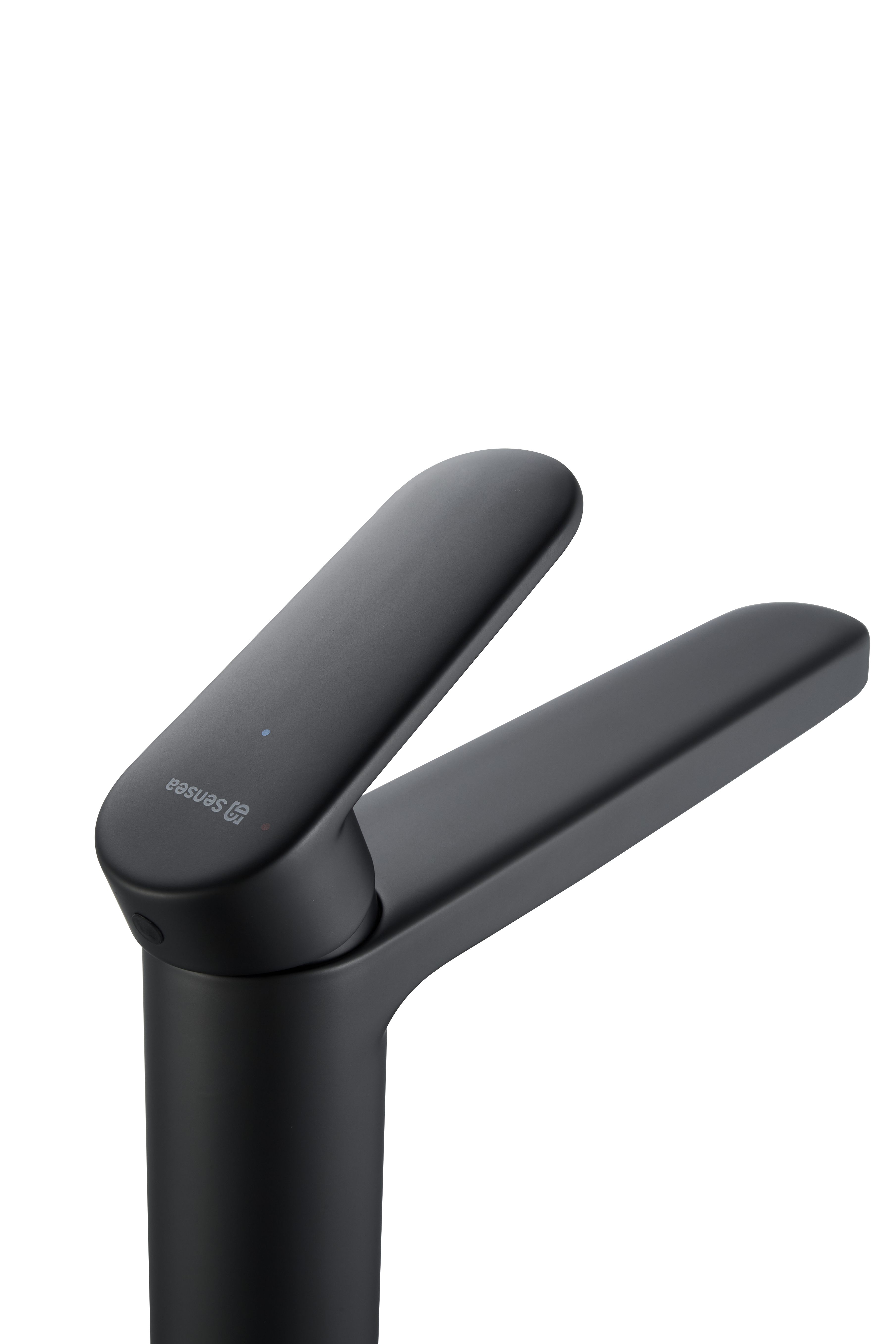 Grifo de lavabo SENSEA Icone monomando negro mate. Apertura en frío. Antical. Latón. Caño de 18.9 cm - 11