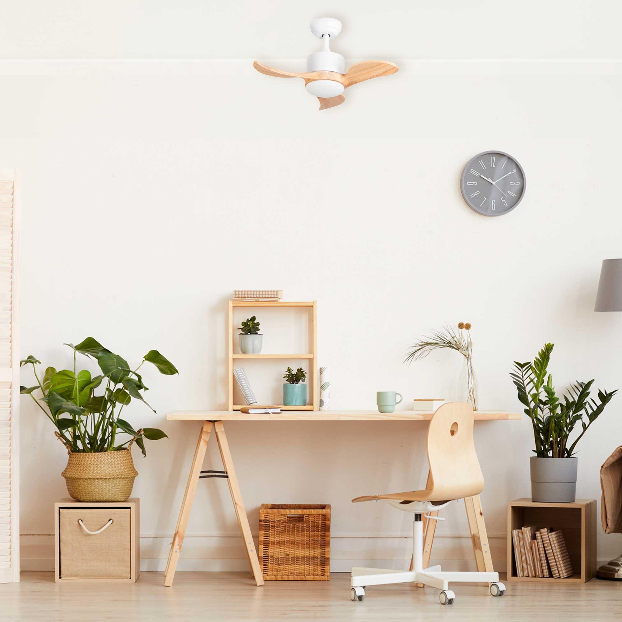 Ventilador de techo con luz silencioso DC Forlight Nere blanco 92 cm - 9