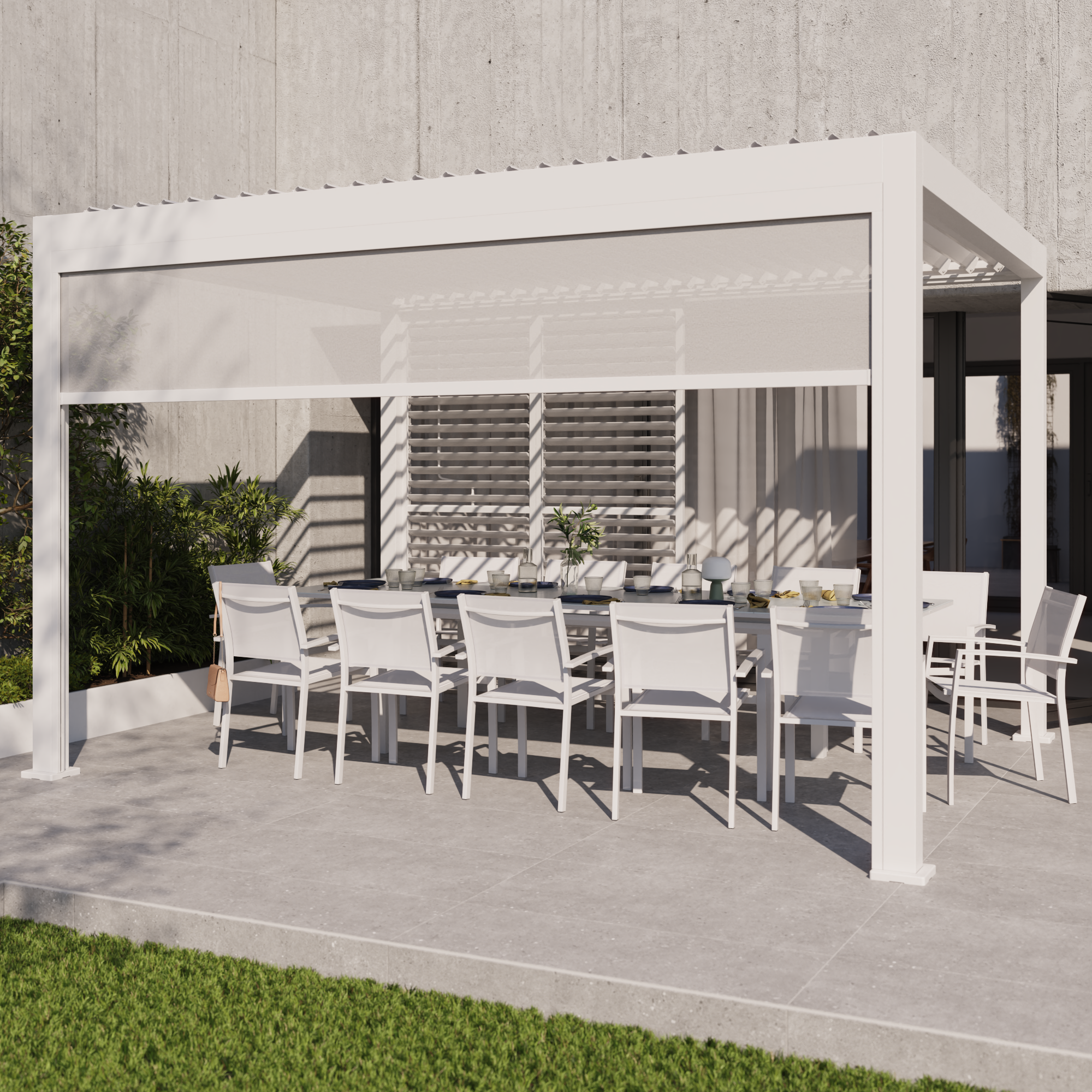 Cadeira de refeição com braços alumínio e textileno branco Naterial Lyra Beta - 24
