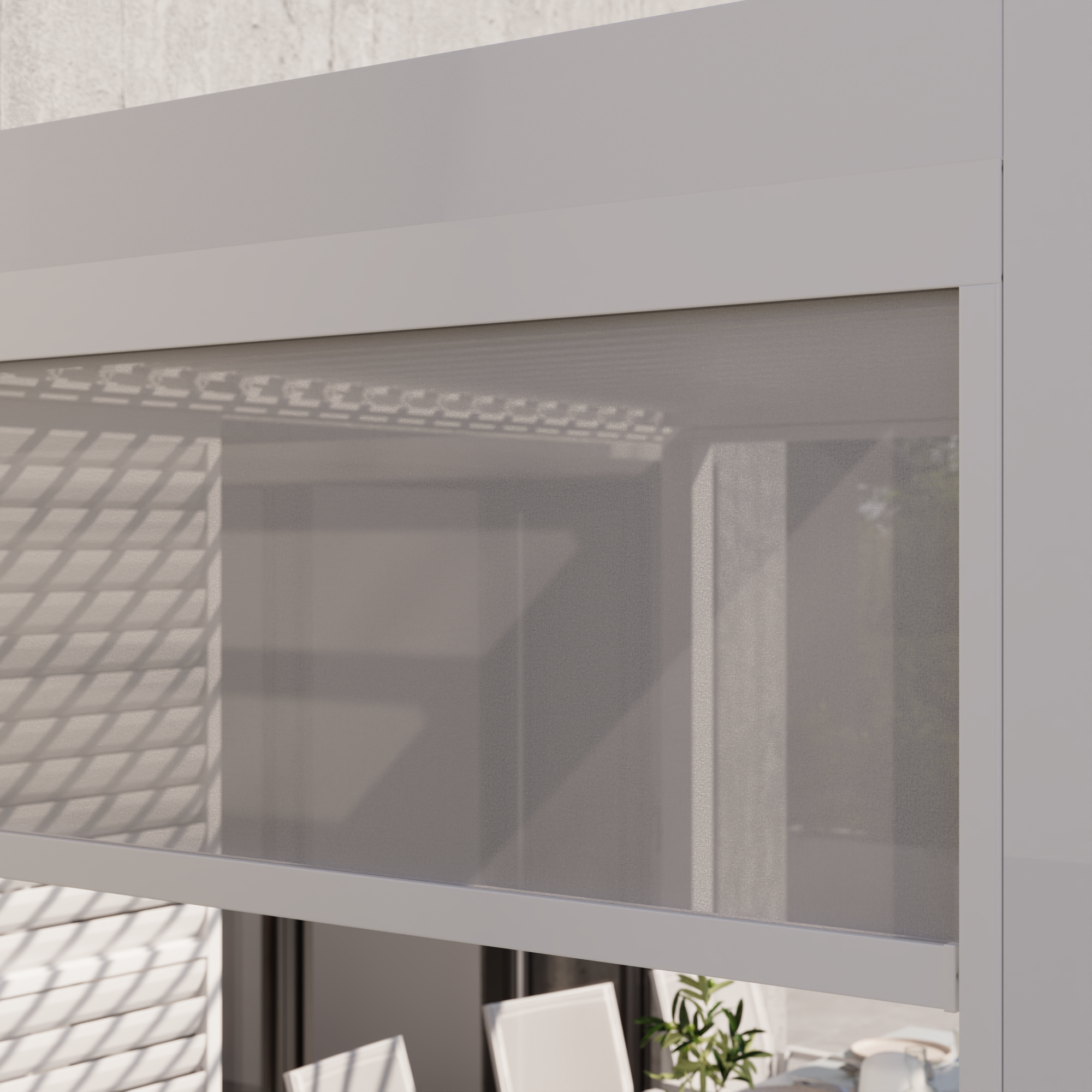 Store latéral en aluminium blanc NATERIAL pour pergola Astra, L.278 x H.231.6 cm - 3