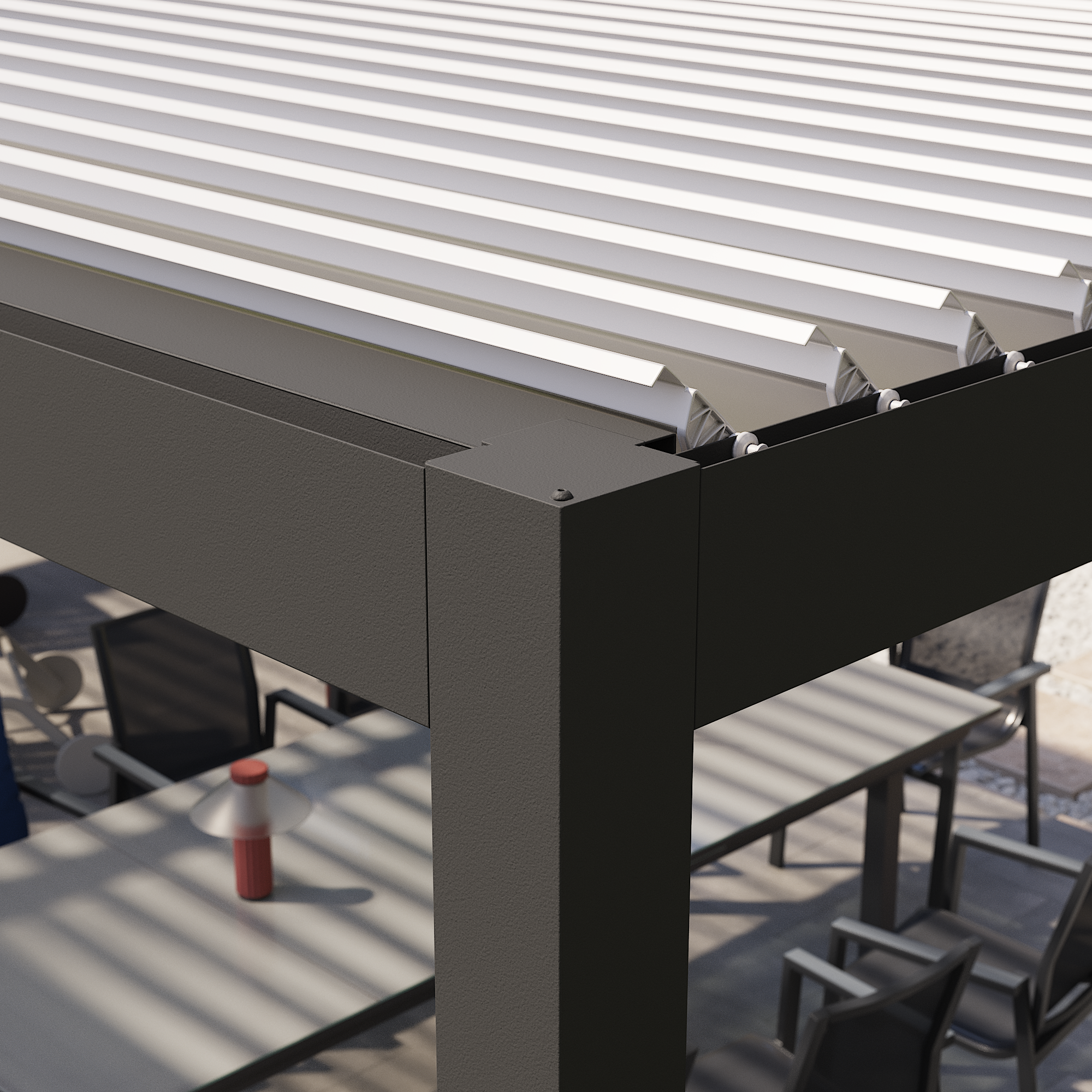 Extension pergola autoportante NATERIAL Astra aluminium gris anthracite,13.32 m² - 7