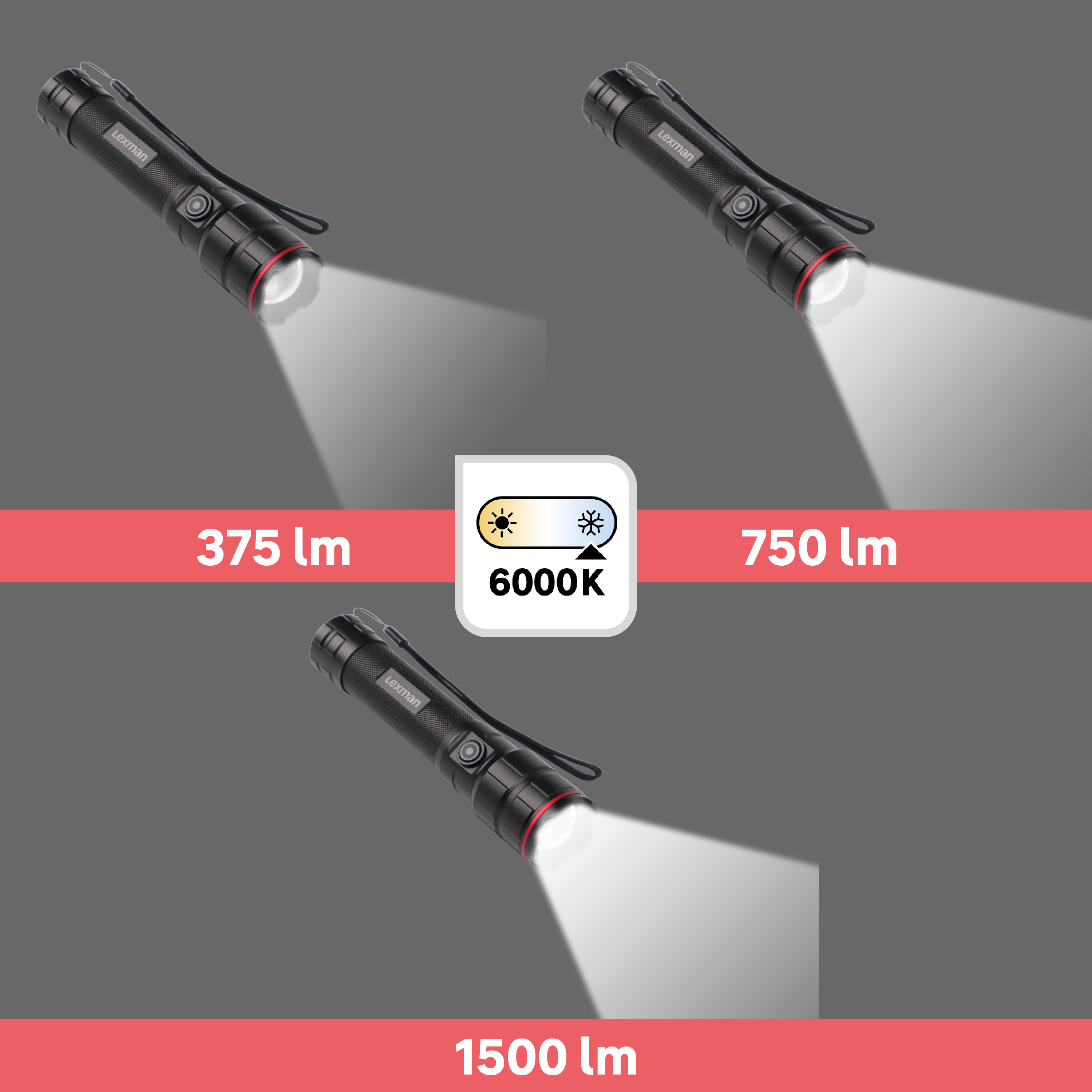 Latarka ledowa aluminiowa 1500 lm USB-C Lexman - 7