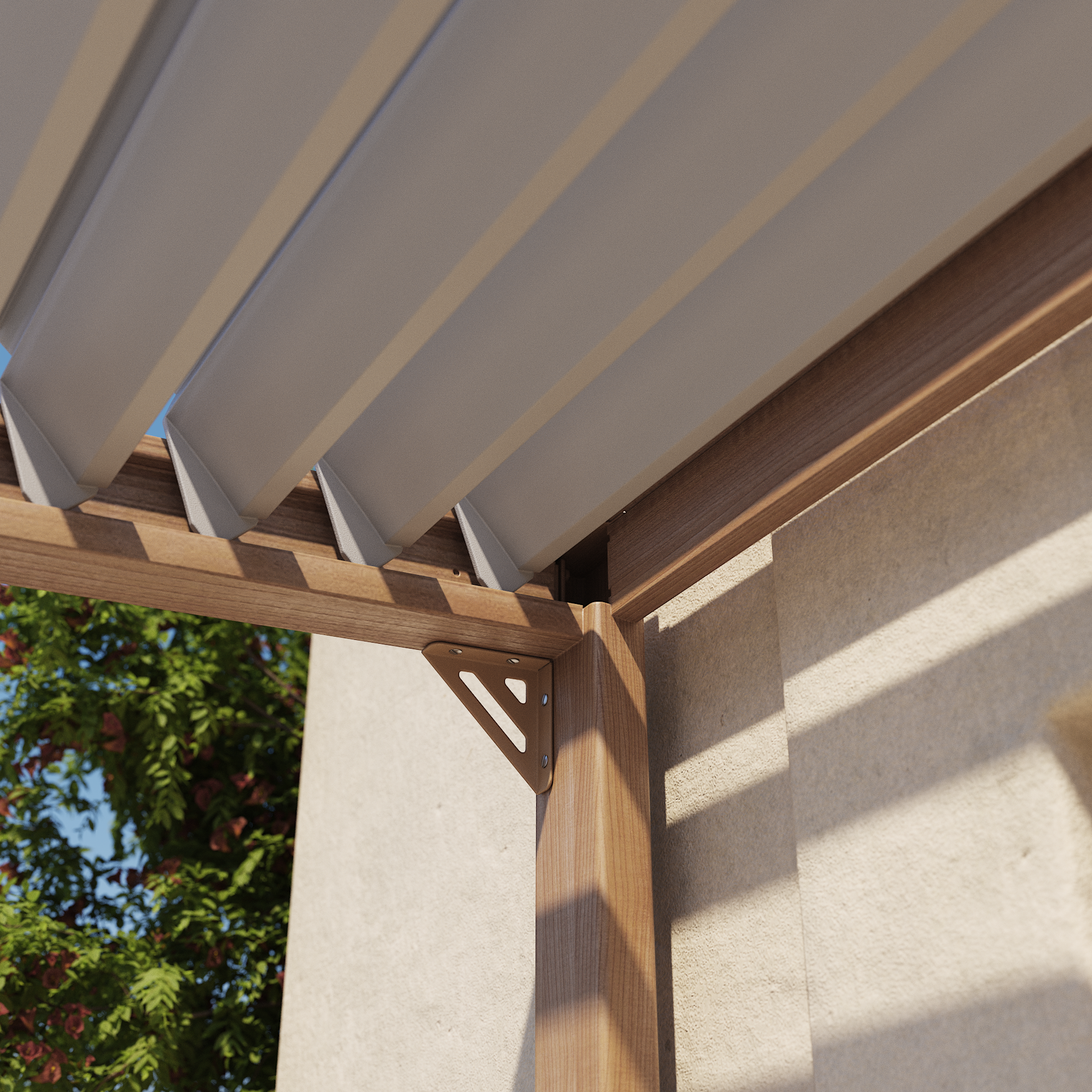 Pergola bioclimatica 320x358 cm in alluminio, effetto legno - Clima Odyssea NATERIAL - 6