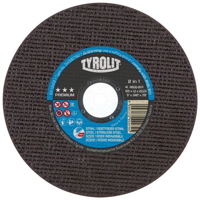 DISCO CORTE METAL DUAL INOX 125MM TYROLIT
