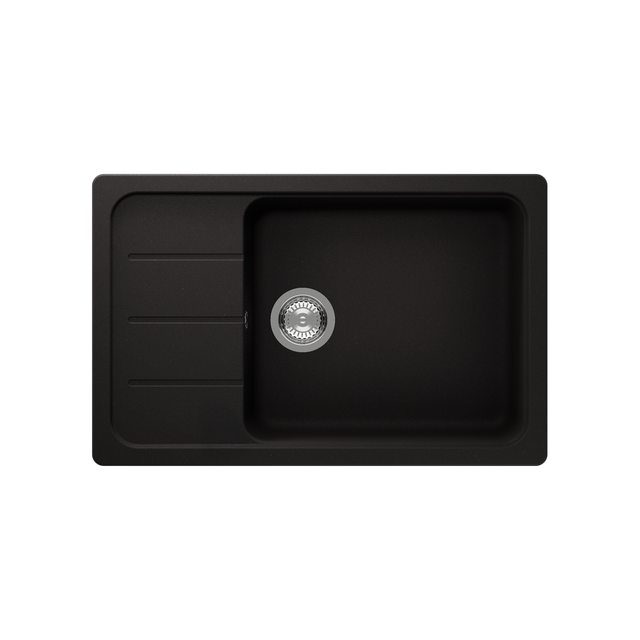 Evier en quartz et résine 1 bac 78 x 50 cm vidage inclus Form noir