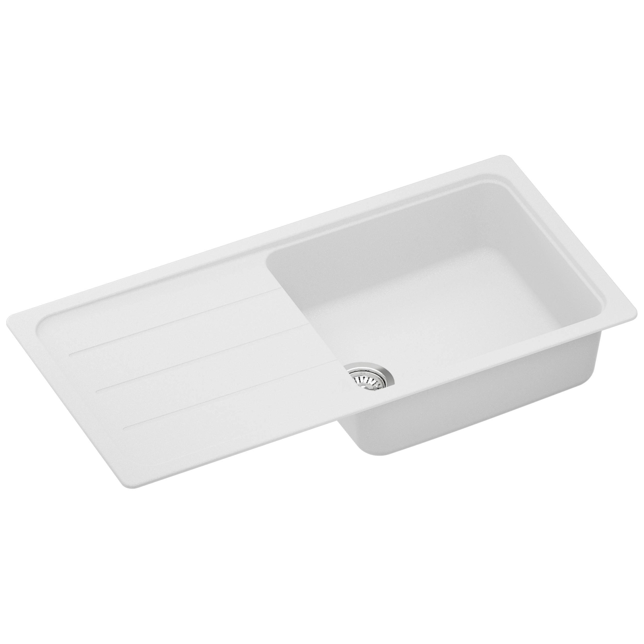 Evier en quartz et résine 1 bac 100 x 50 cm vidage inclus Form blanc - 3