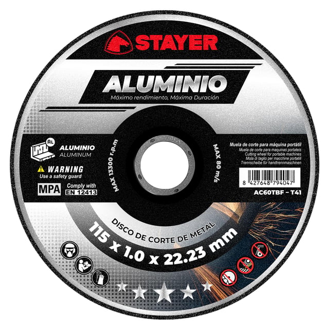 DISCO CORTE ALUMINIO 115MM STAYER