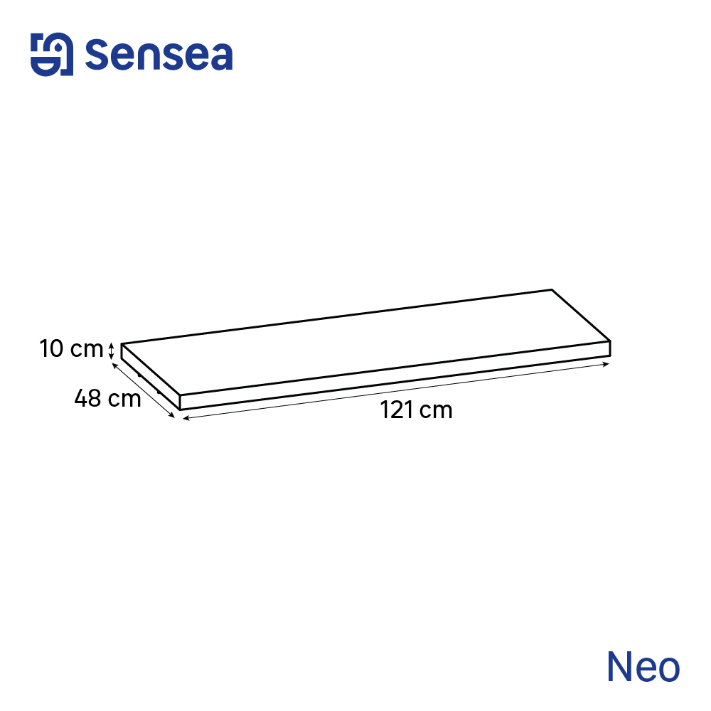 Top per lavabo Neo SENSEA L 121 x H 10 x P 48.5 cm rovere truciolare - 2