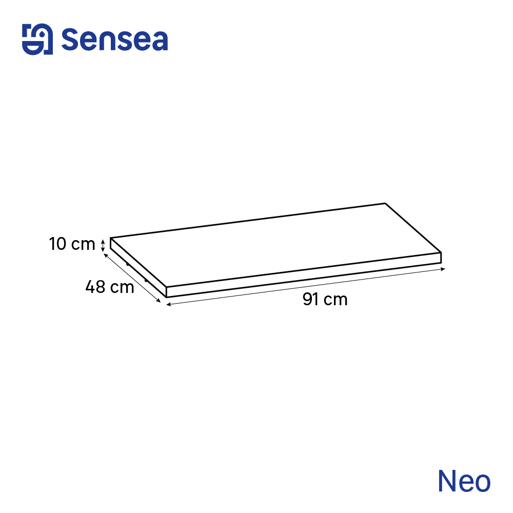 Top per lavabo Neo SENSEA L 91 x H 10 x P 48.5 cm marrone truciolare - 2