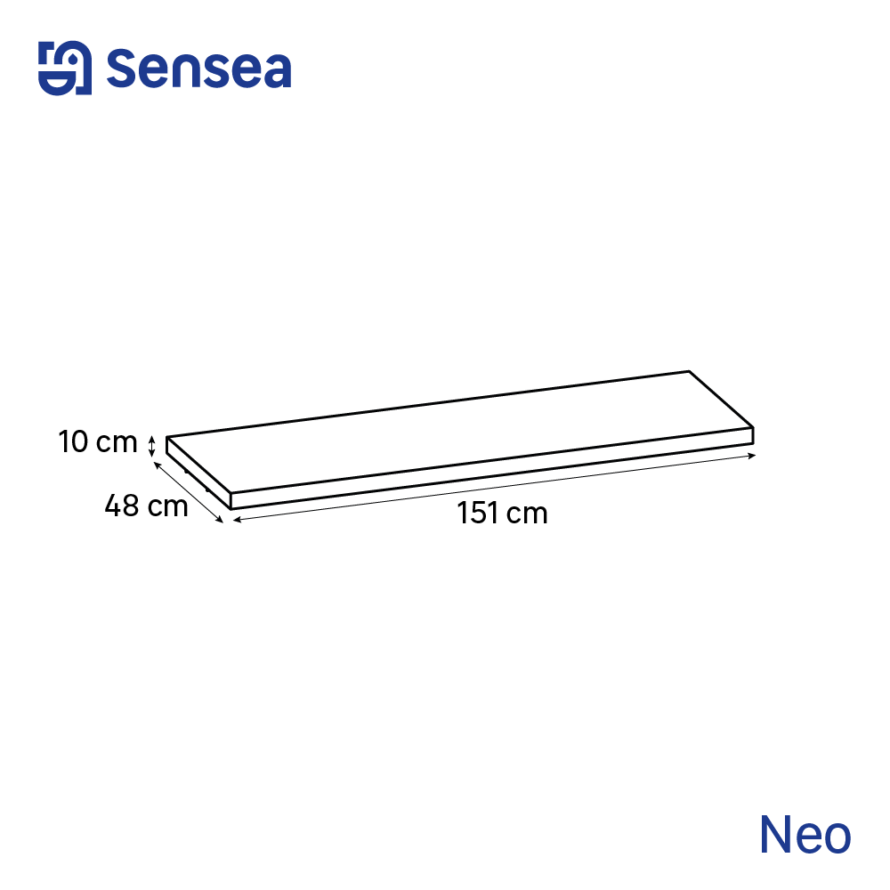 Top per lavabo Neo SENSEA L 151 x H 10 x P 48.5 cm rovere truciolare - 2