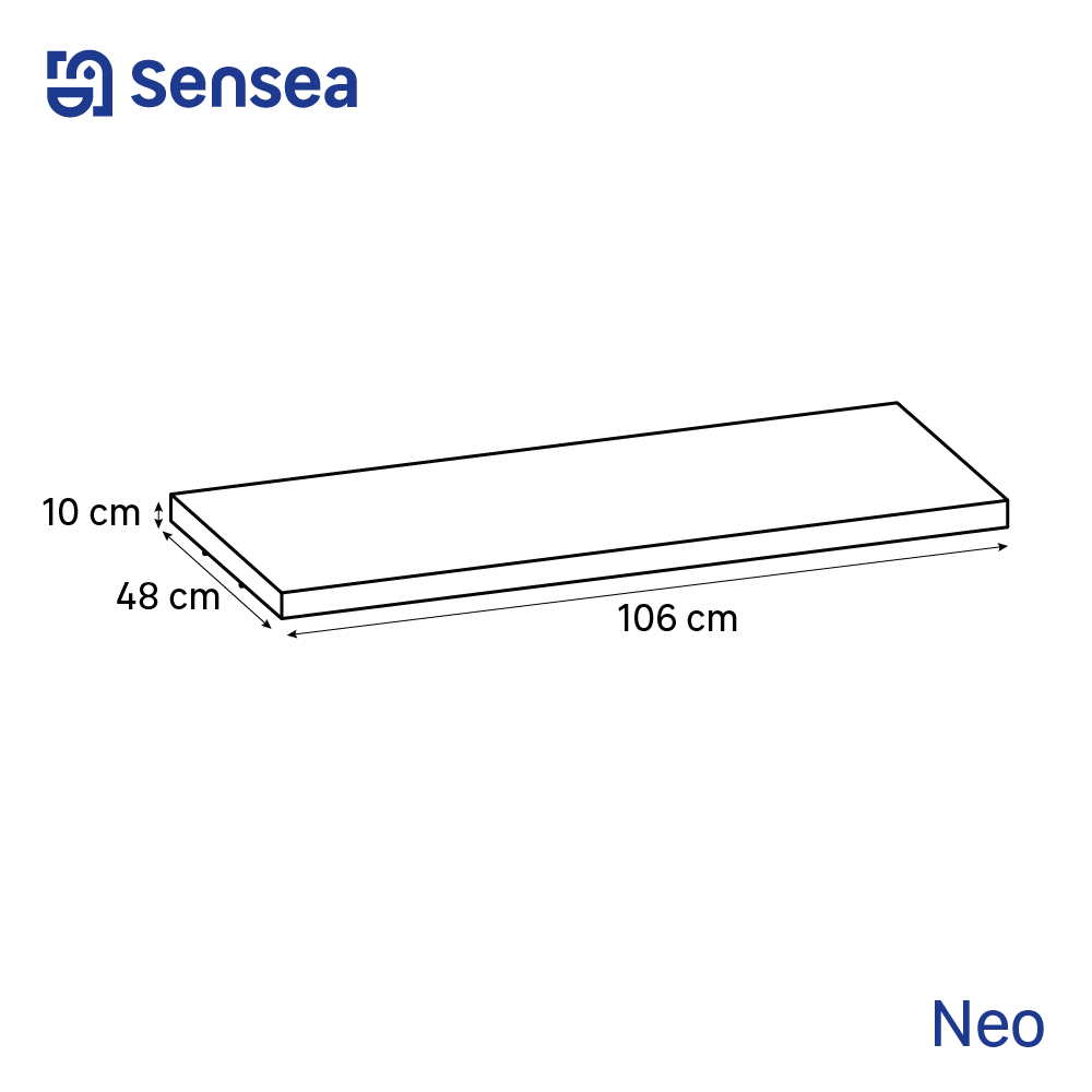 Top per lavabo Neo SENSEA L 106 x H 10 x P 48.5 cm rovere truciolare - 4