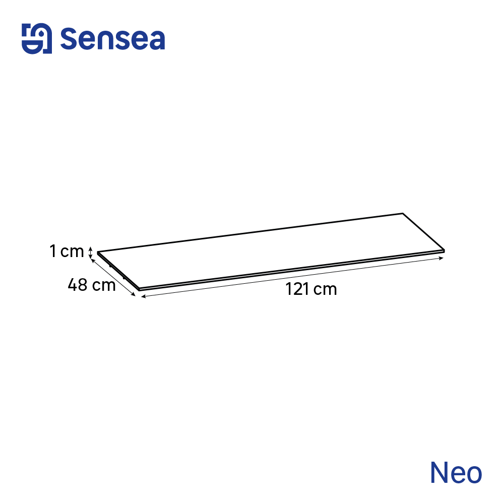 Top per lavabo Neo SENSEA L 121 x H 1.2 x P 48.5 cm grigio    stratificato, effetto pietra naturale - 10