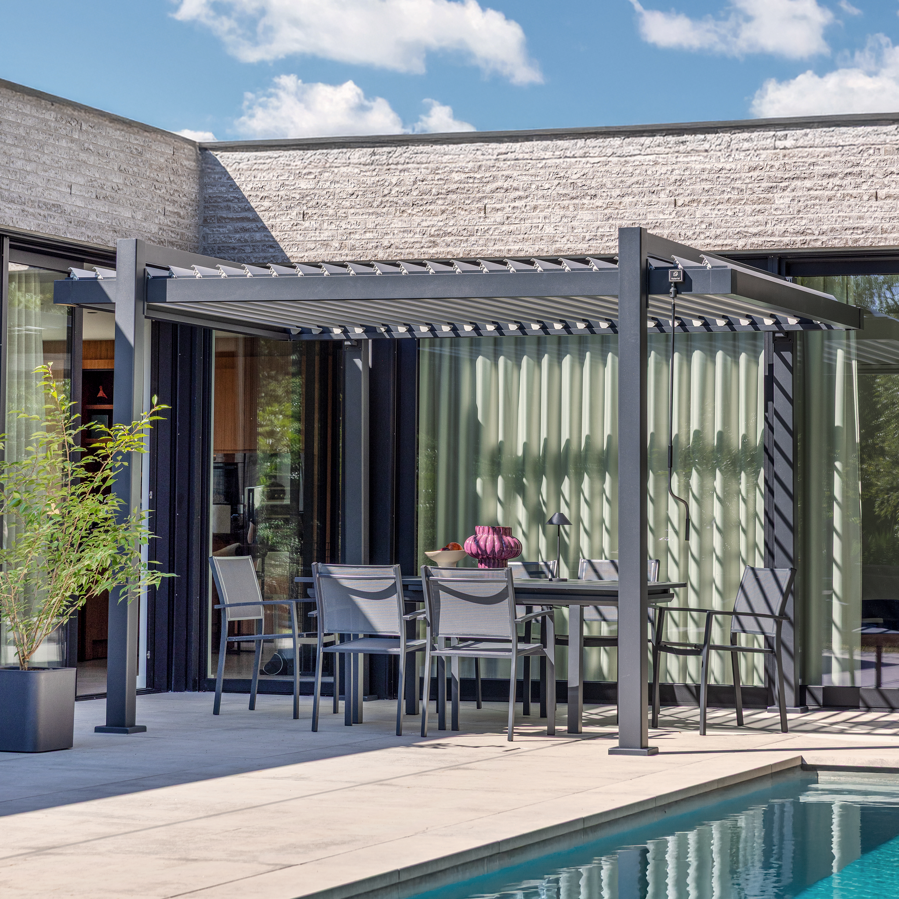 Pergola bioclimatica 320x358 cm in alluminio, antracite - Clima Odyssea NATERIAL - 18