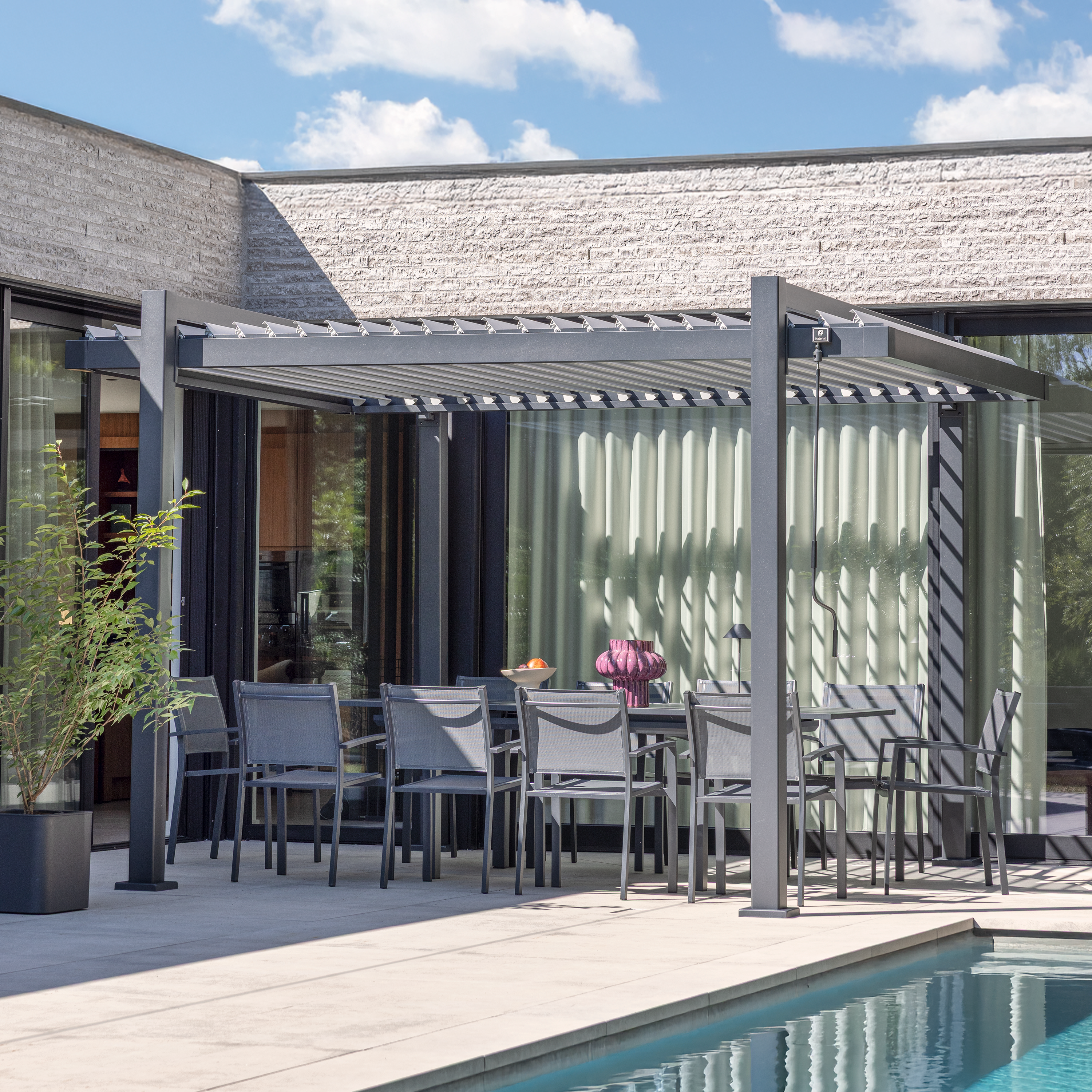 Pergola bioclimatica 320x358 cm in alluminio, antracite - Clima Odyssea NATERIAL - 19