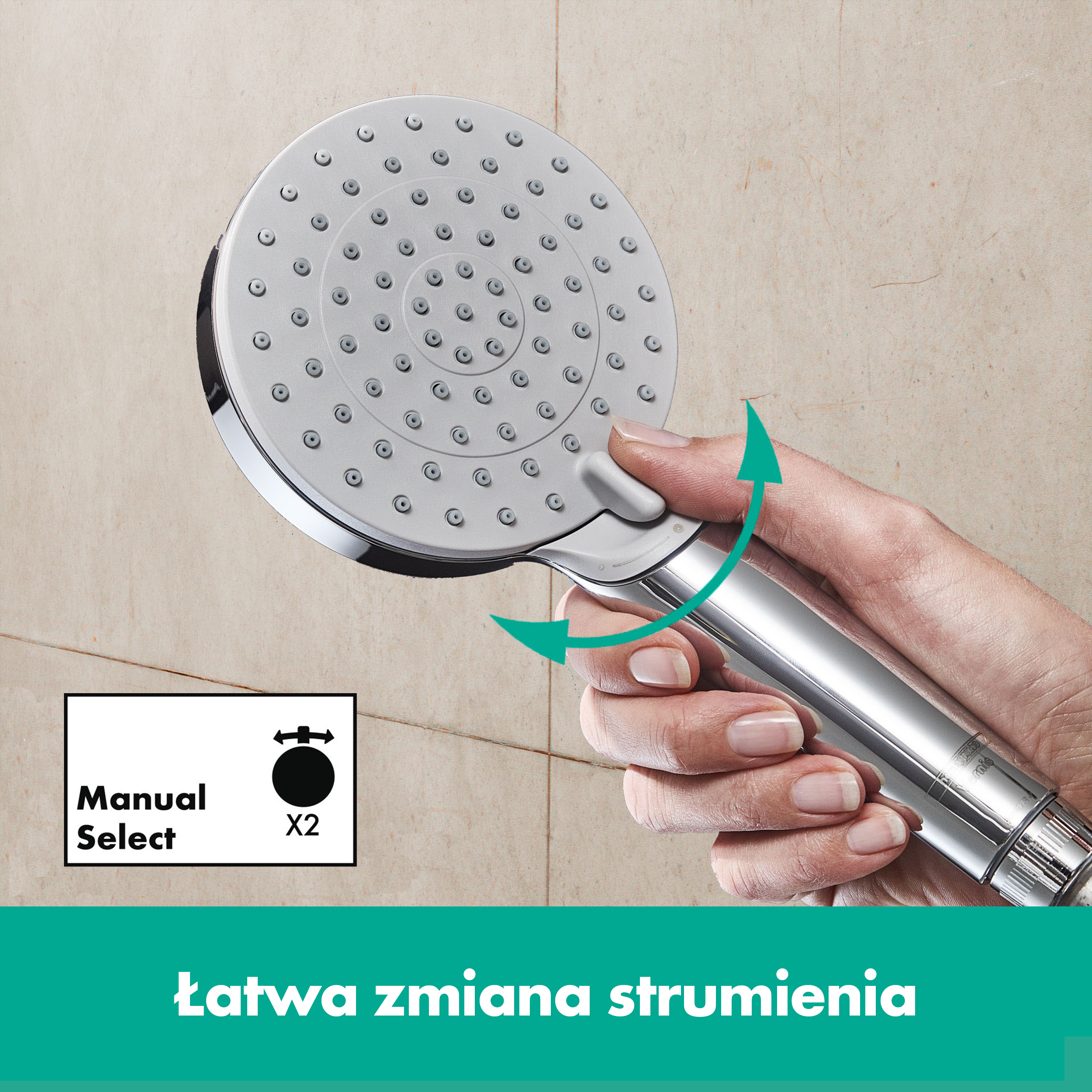 Zestaw prysznicowy przesuwny chromowany Blend Ecosmart HANSGROHE - 7