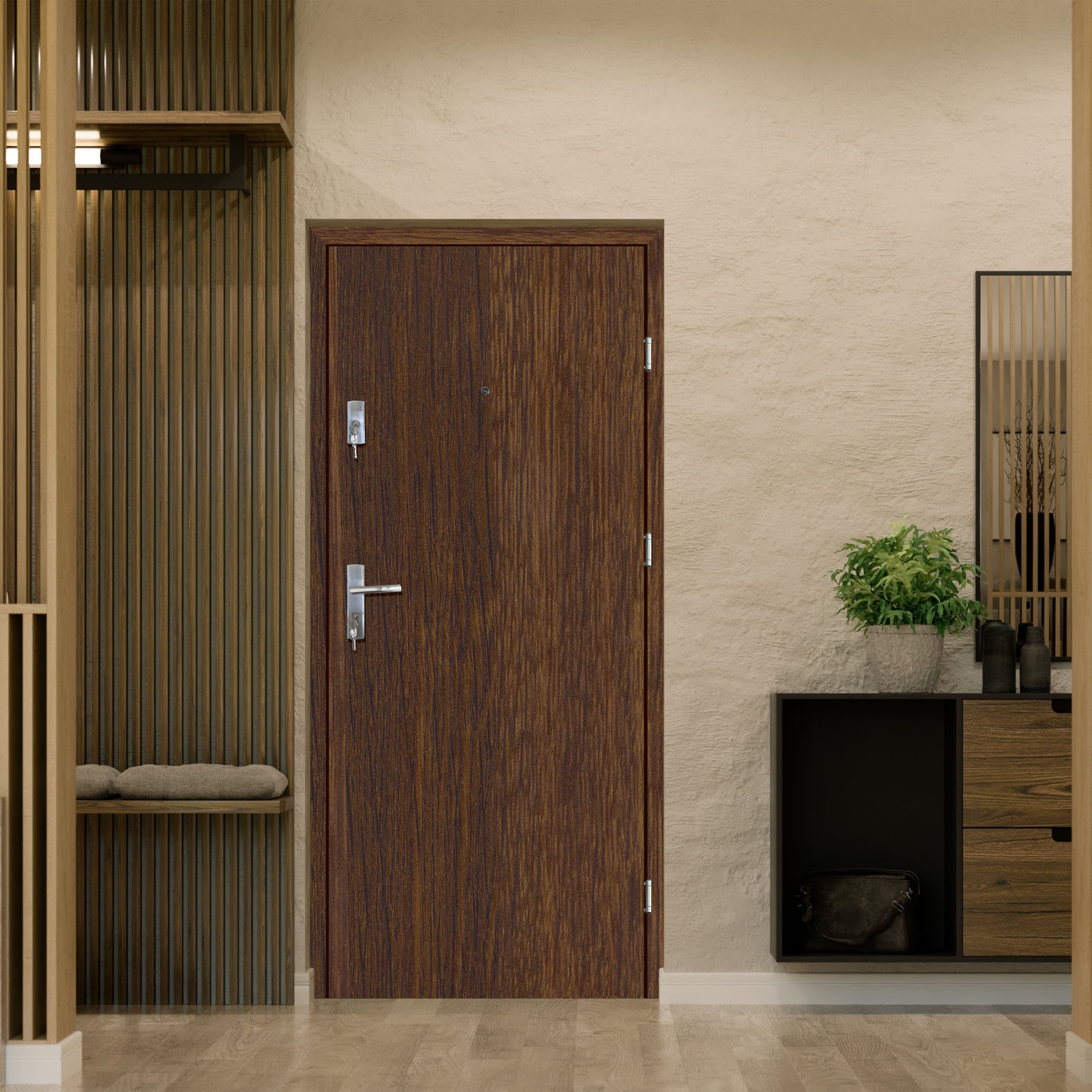 Drzwi wewnętrzne wejściowe 80 prawe Salida Set orzech rustykalny - 3