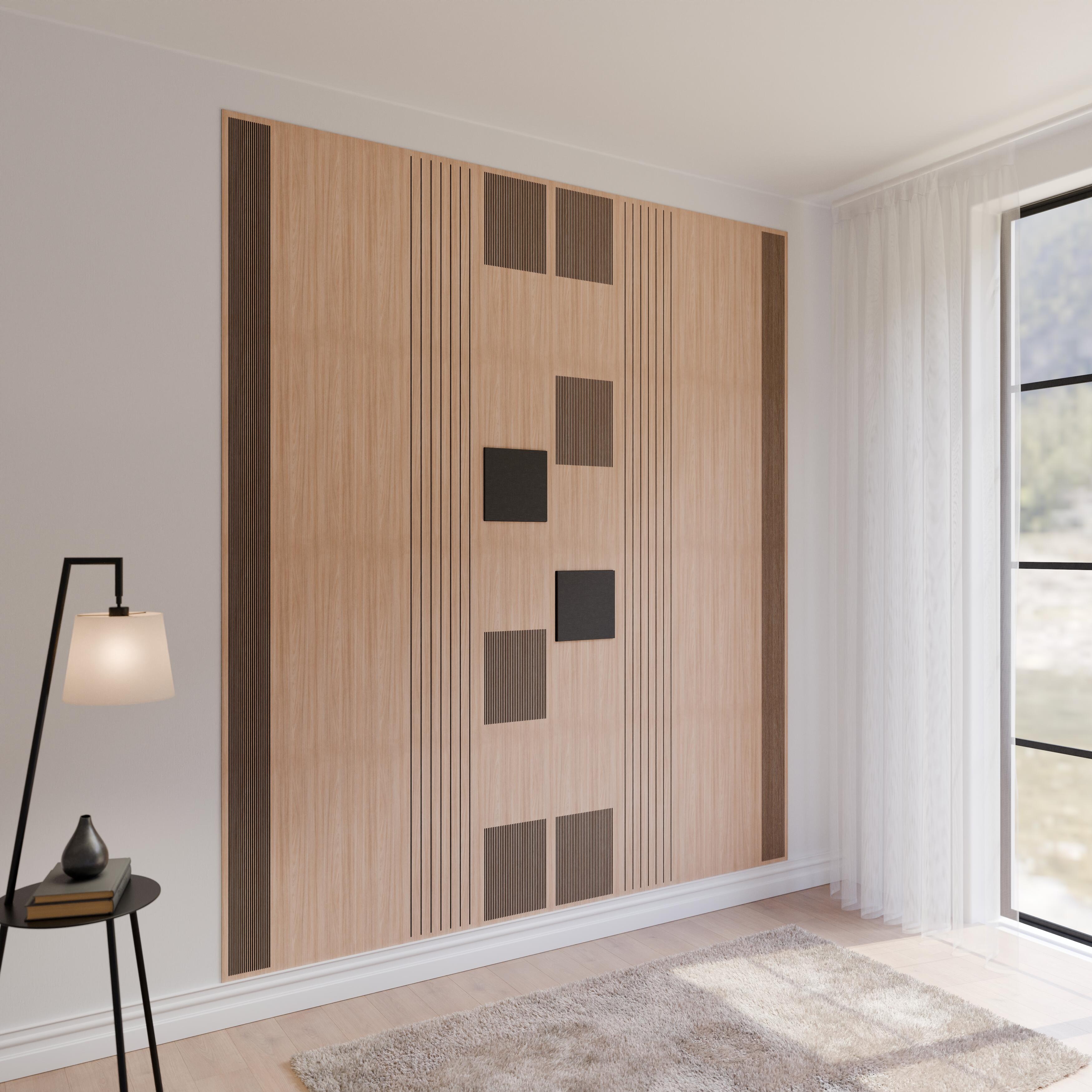 Panele ścienne 3D modułowe 270x30 cm Thomas Arda Black 8 lameli - 2