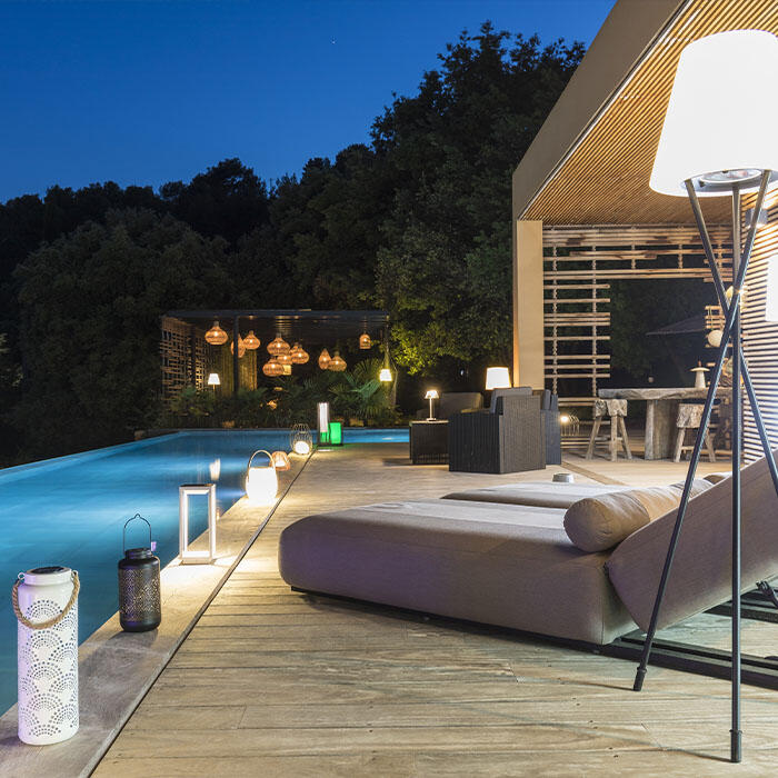 Lámpara de pie led blanca try c150 luz regulable 150 cm alto