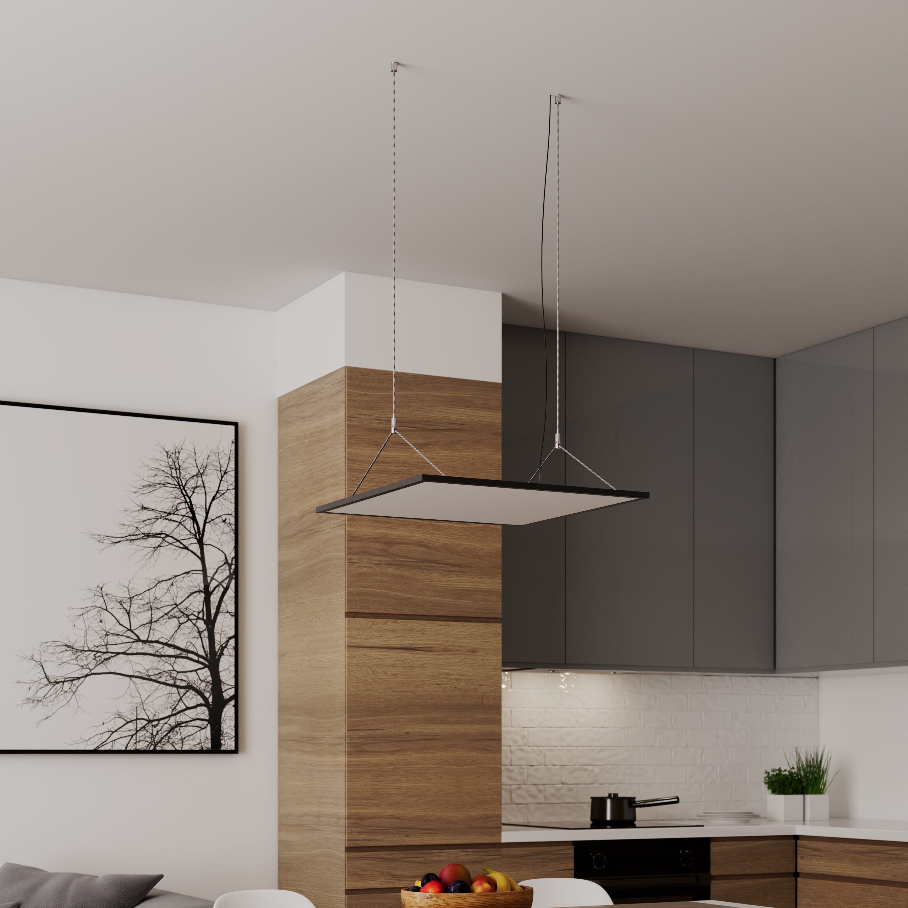 Panel Inspire Panel LED de interior cuadrado negro Anvik Inspire 4000 lm CCT 2700K ...