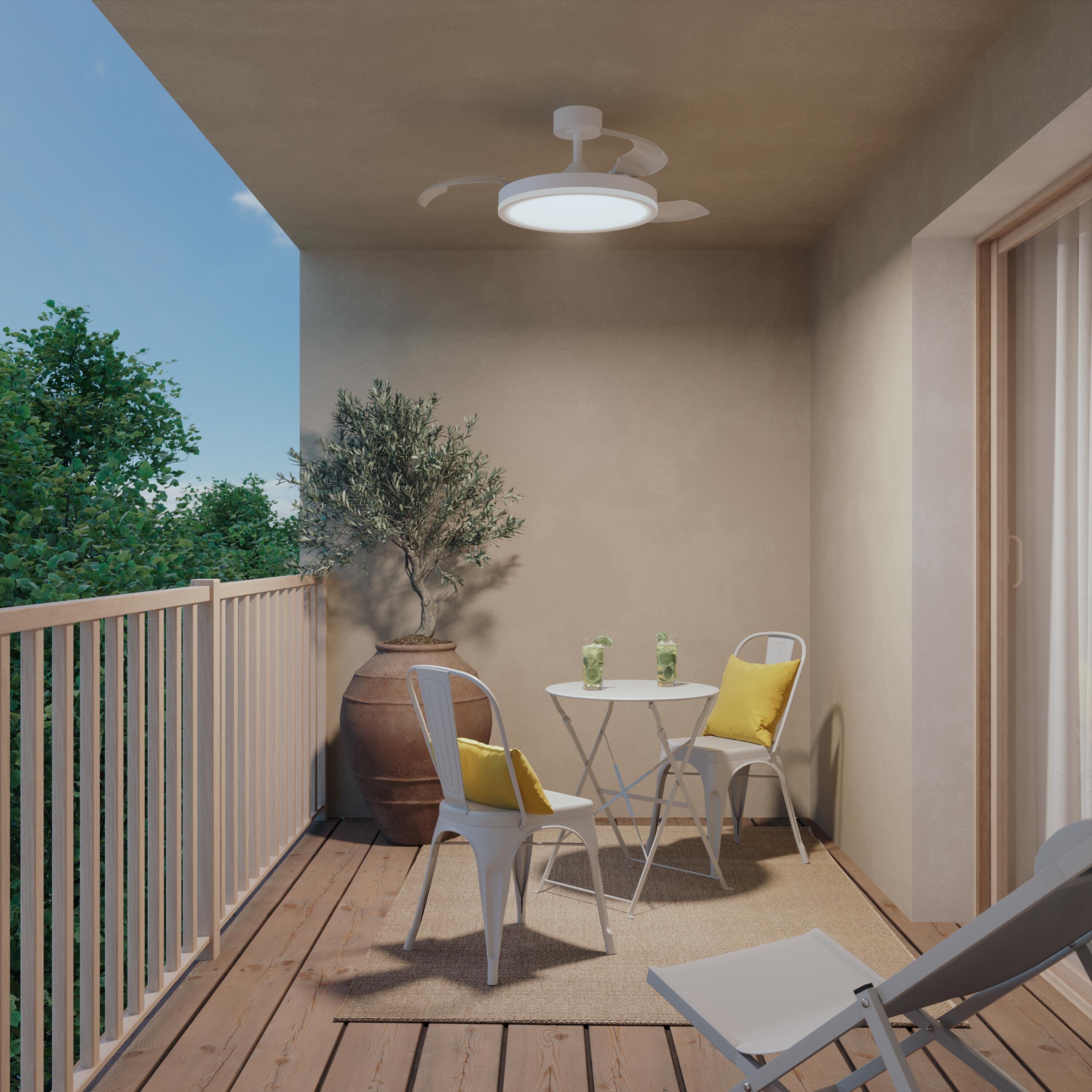 Ventilador de techo con luz exterior silencioso DC 30W con mando ø107 cm Bosa INSPIRE blanco luz CCT 3 aspas retráctiles tipo lámpara| 6 velocidades| modo verano/invierno| temporizador| brisa| recomendado de 13 a 20m² - 3