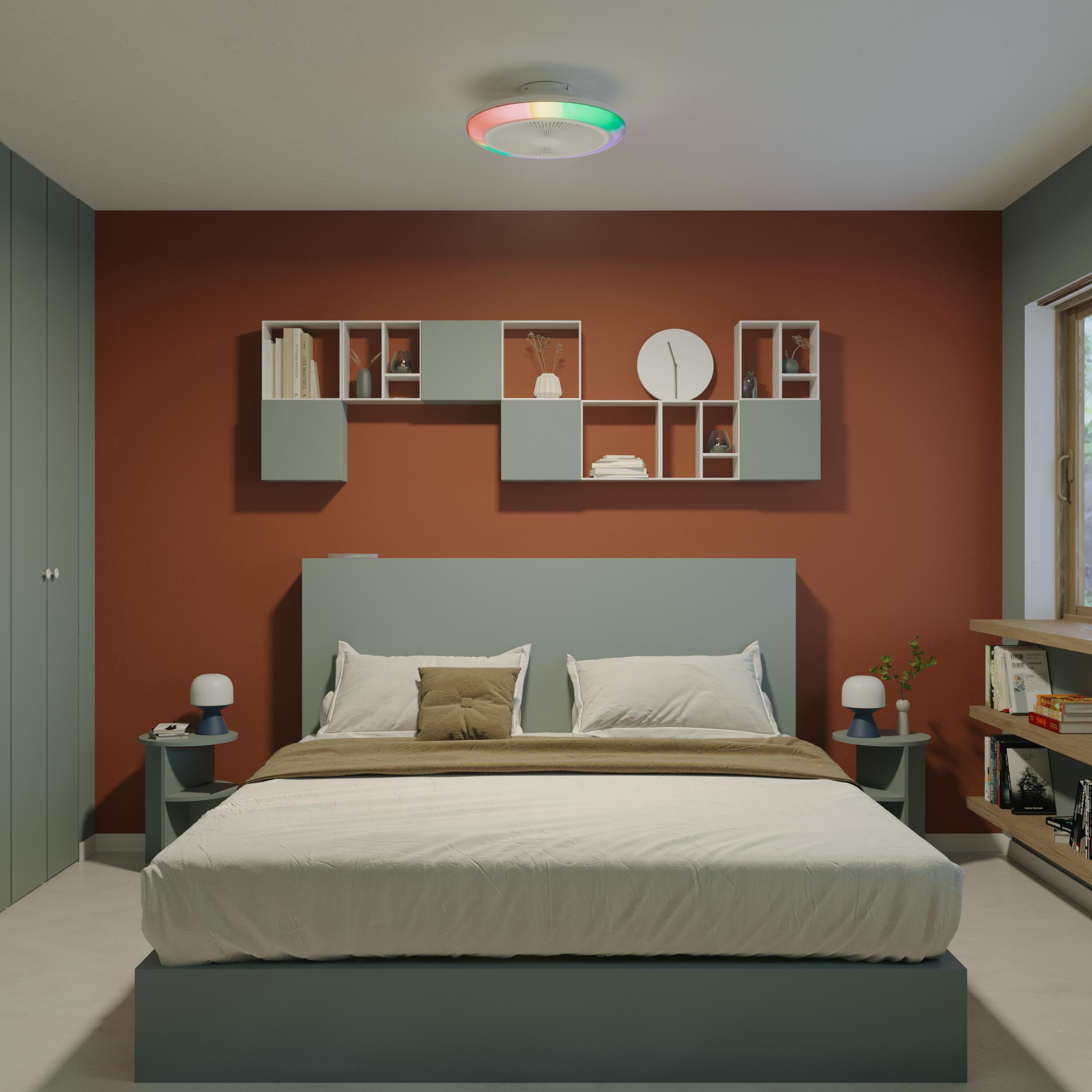 Ventilateur de plafond LED, Patna, 48 cm, blanc - 9