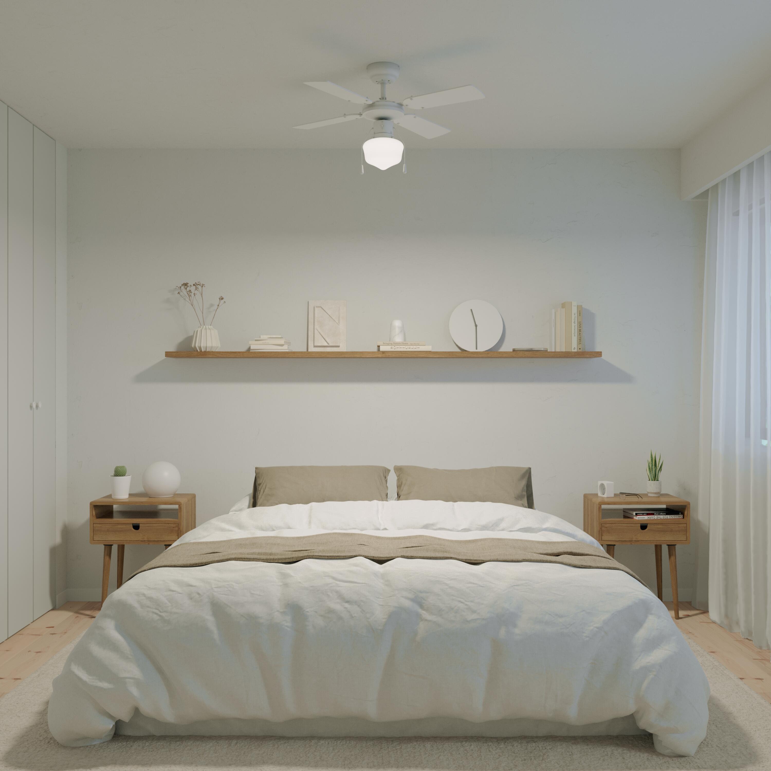 Ventilador de techo con luz AC ø91 cm Barbade blanco/beige E27 4 aspas de madera |3 velocidades |modo verano/invierno | recomendado para <13m² - 4
