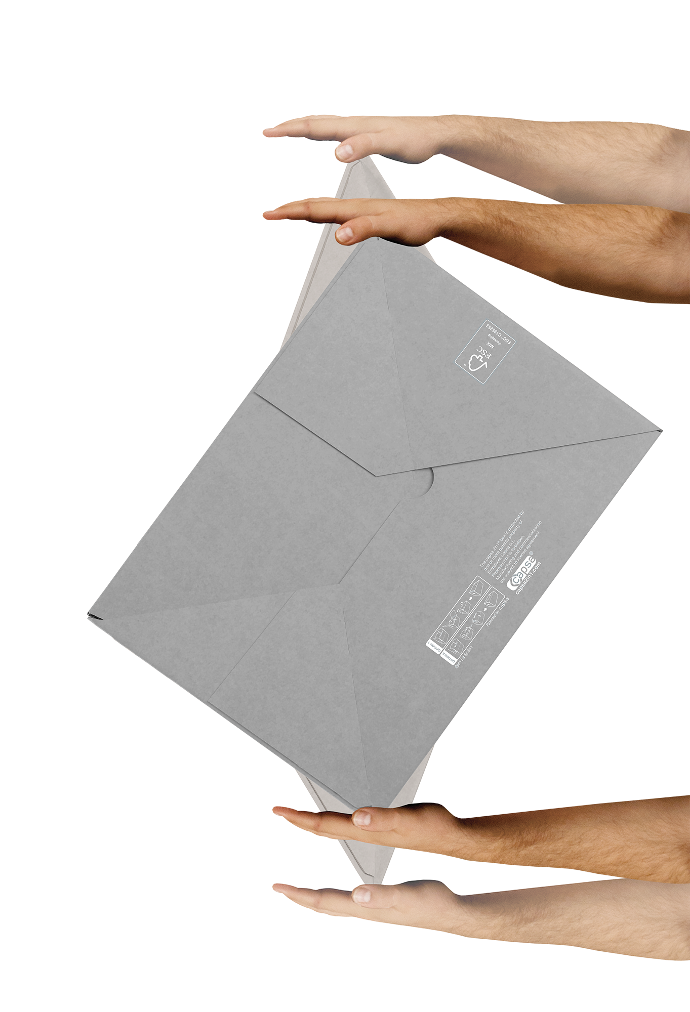 Caja ordenación convertible en cesta CAPSA® Carrybox Grey L 55 x 40 x 27 cm 50 L FSC mix 70 %
 - 6