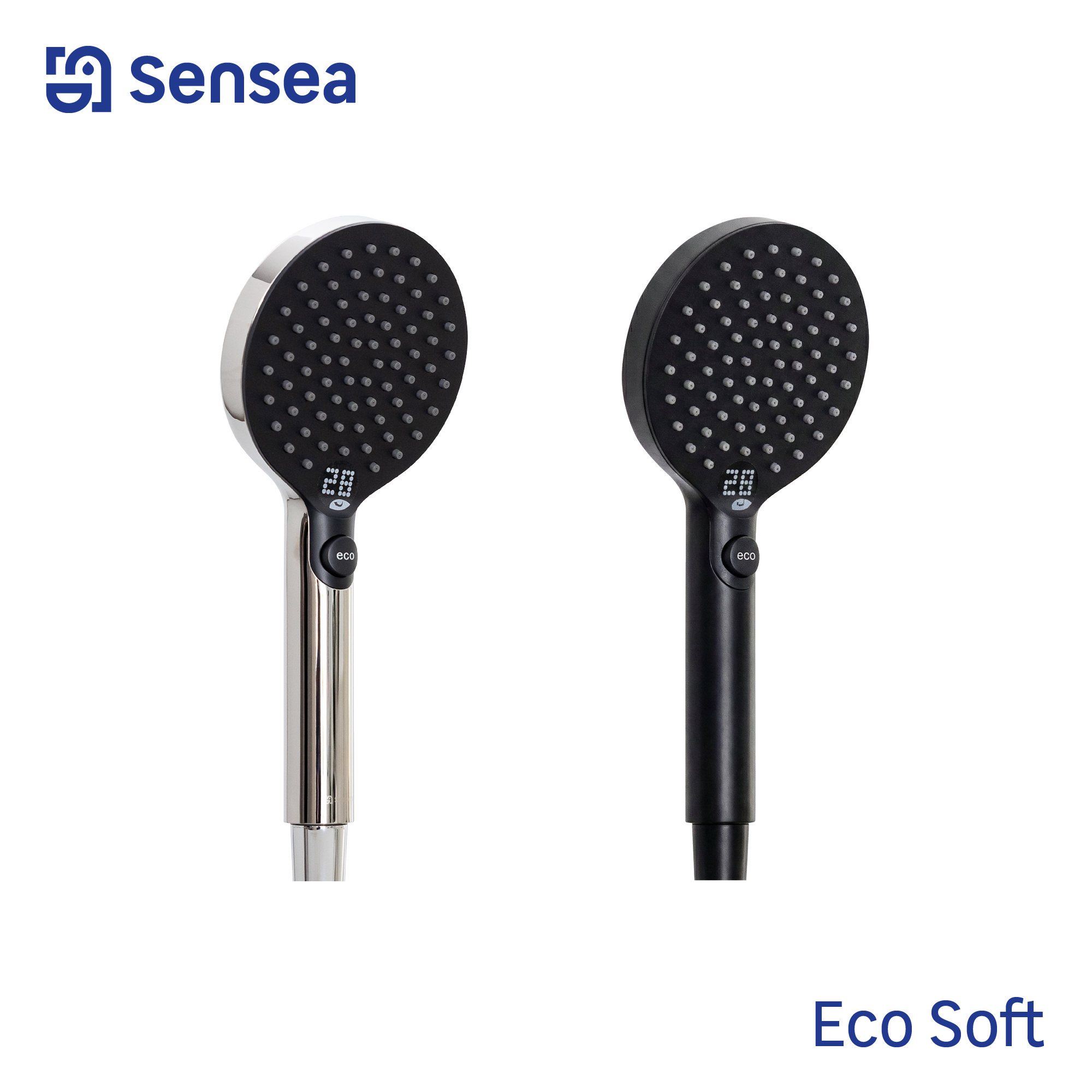 Alcachofa de ducha Eco Soft SENSEA negro con 2 funciones - 10