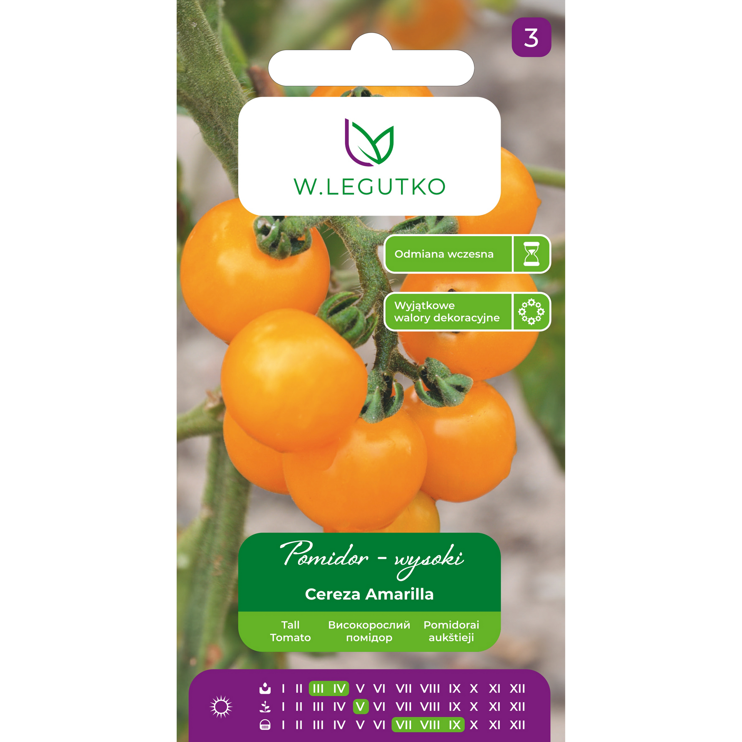 Pomidor wysoki Cereza Amarilla nasiona W.Legutko