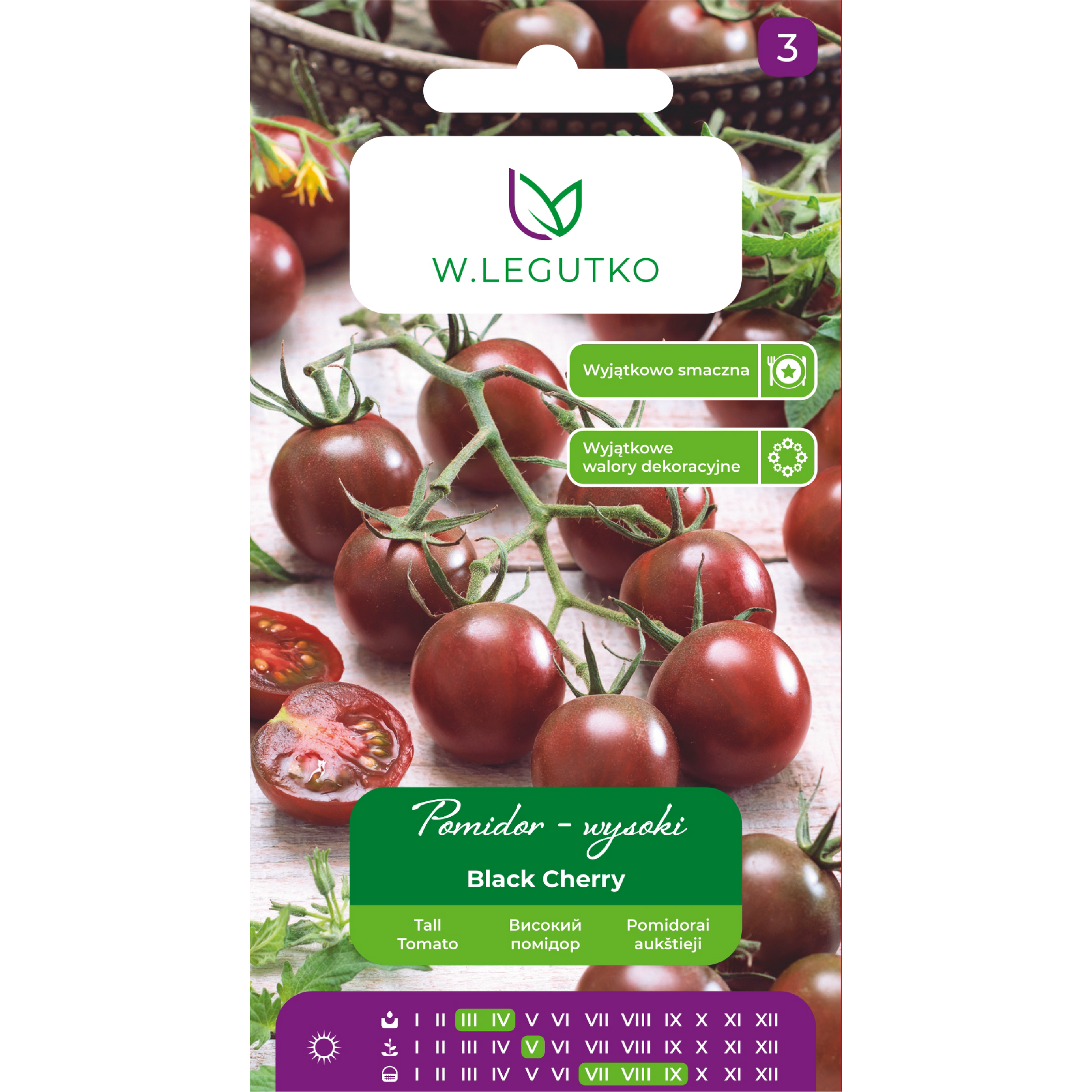 Pomidor wysoki Black Cherry nasiona W.Legutko