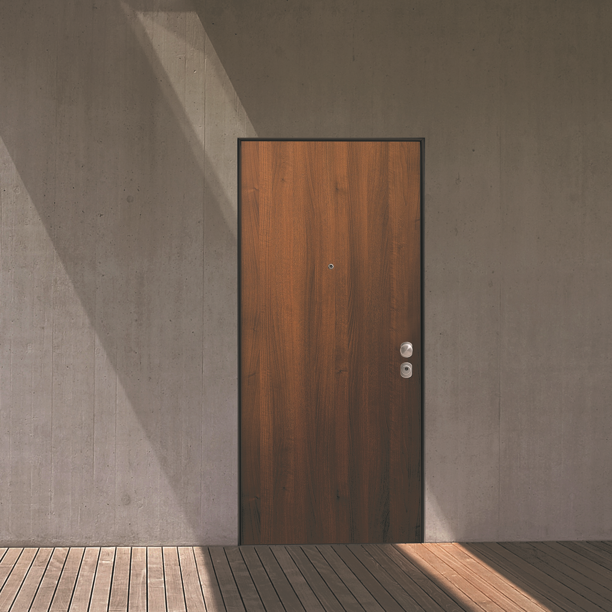 Yale Porta blindata Iron L 90 x H 210 cm noce apertura sinistra
