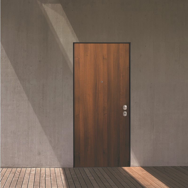 Yale Porta blindata Iron L 90 x H 210 cm noce apertura sinistra