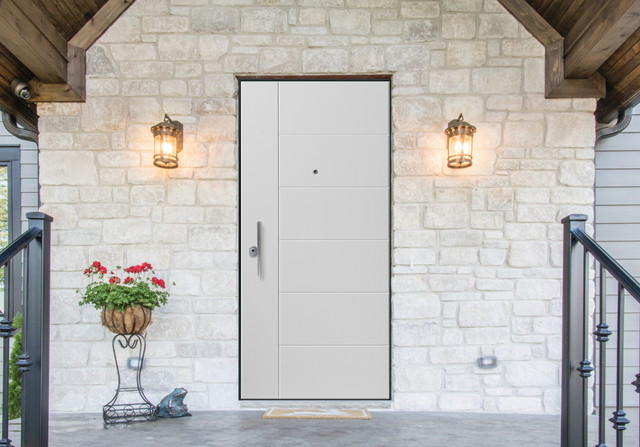 Porta blindata YALE SEAL L 90 x H 210 cm bianco apertura destra