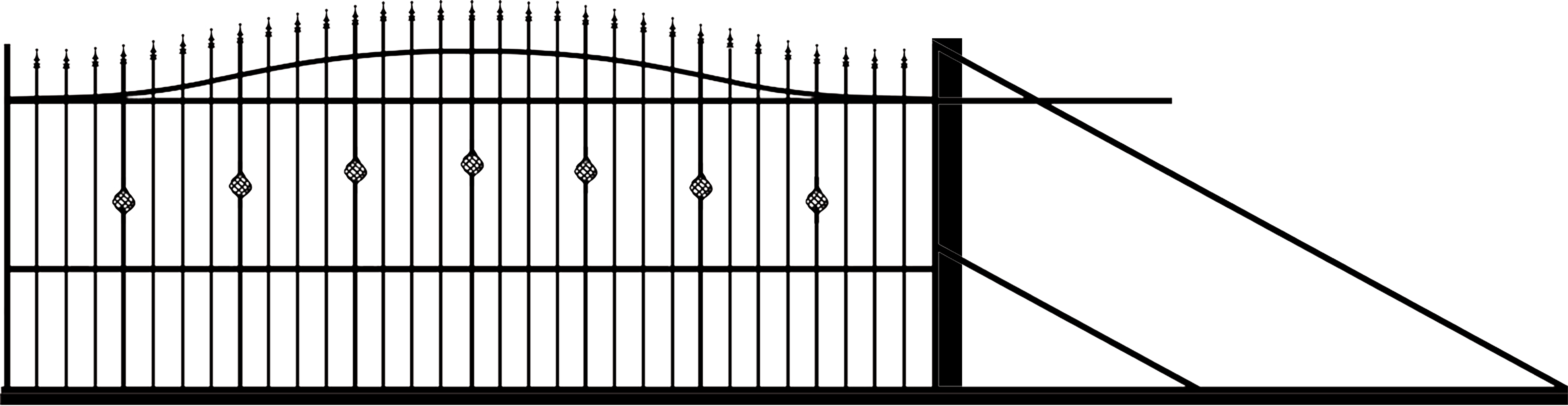 Brama przesuwna MALAGA 400 x 150 cm czarny POLBRAM