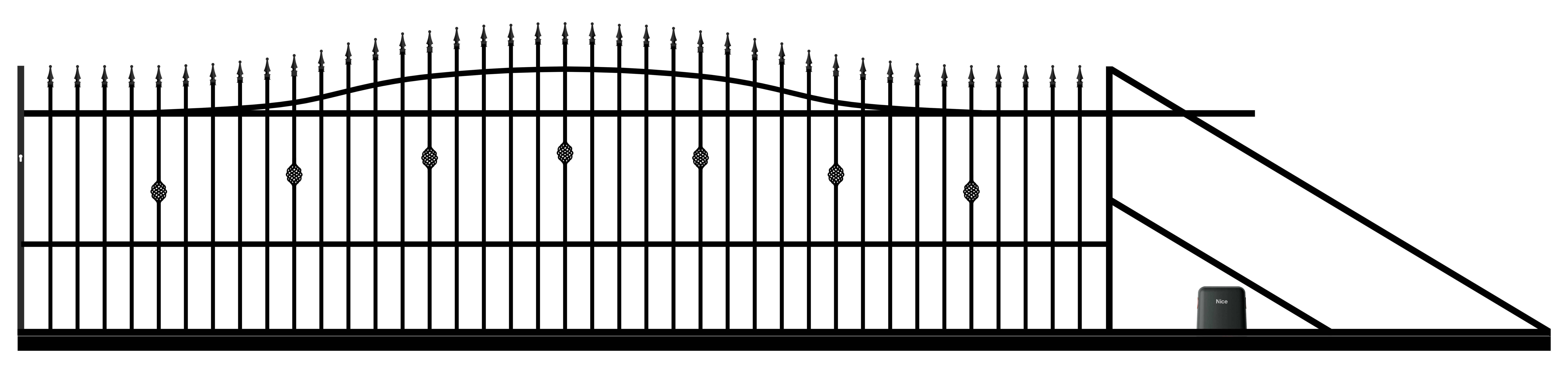 Brama przesuwna MALAGA 500 x 150 cm czarny POLBRAM
