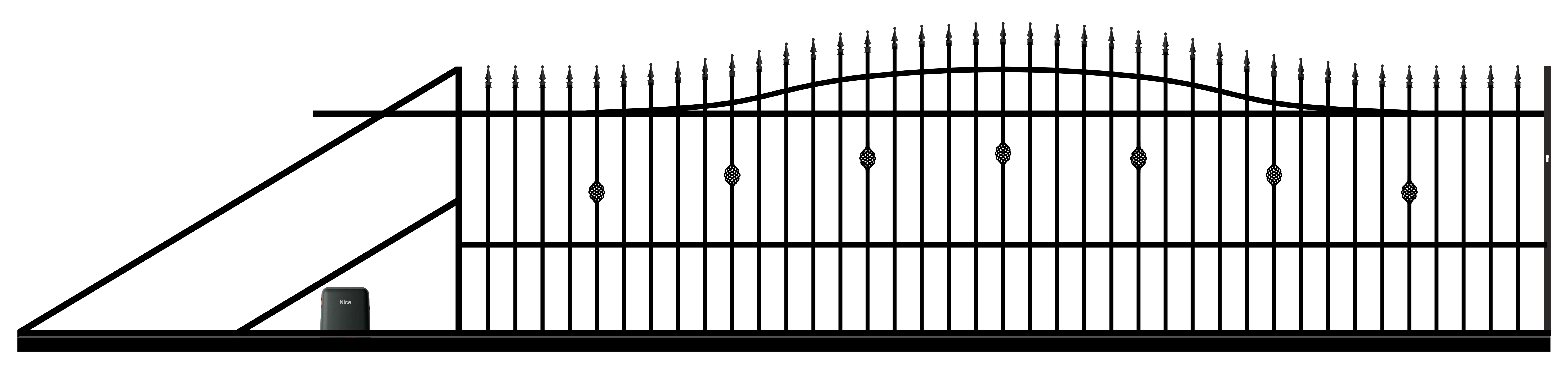 Brama przesuwna MALAGA 500 x 150 cm czarny POLBRAM